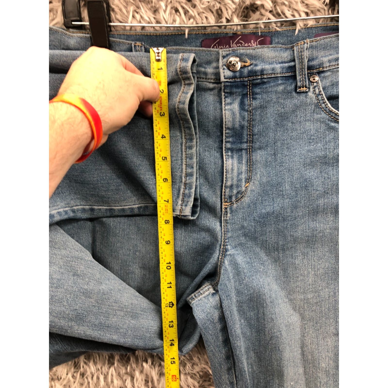 Gloria Vanderbilt Gloria Vanderbilt Amanda Jeans Size 12 Womens Mid Rise Dark Wash Blue Denim Jeans Regular Rise 30in 5-Pocket Design Belt Loops Zipper Button Size 34" / US 12 / IT 48 - 4 Thumbnail