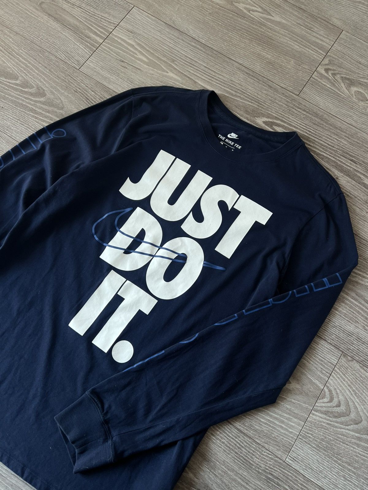 Nike ‼️Nike Big Logo Overprinted Just Do It Swoosh Long Sleeve Tee Size US M / EU 48-50 / 2 - 11 Thumbnail
