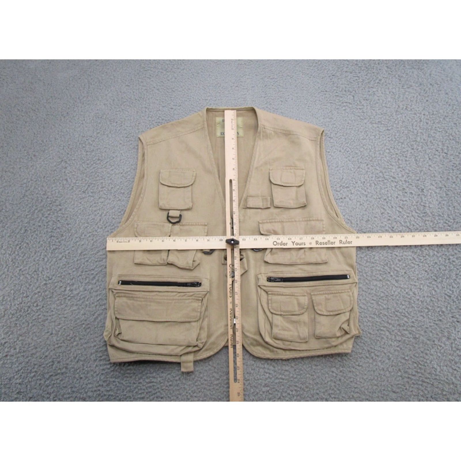 Vintage Expeditions Outdoor Men's Beige Utility Cargo Vest 100% Cotton Large Size US L / EU 52-54 / 3 - 4 Thumbnail