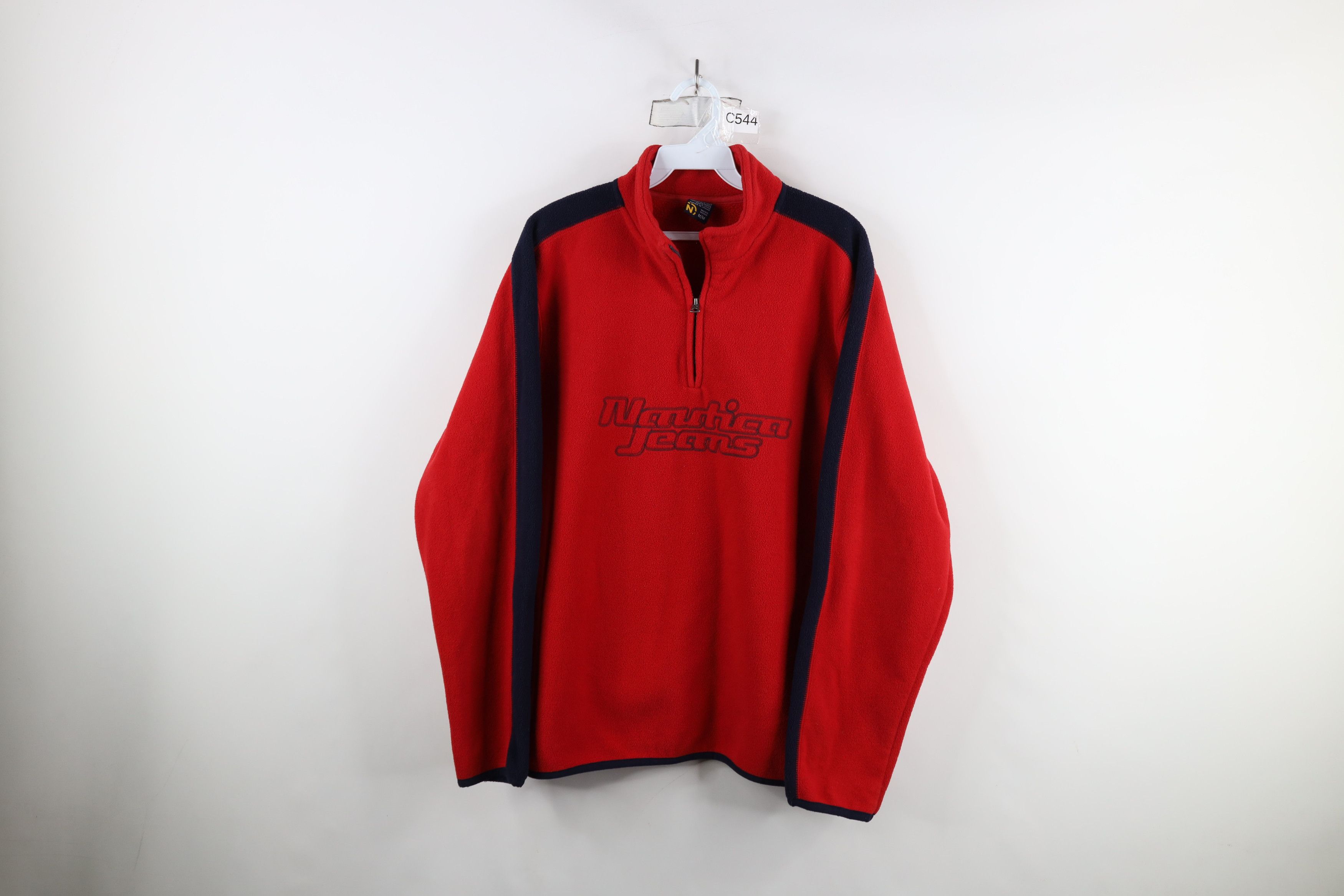 Nautica × Vintage Vintage 90s Nautica Spell Out Script Half Zip Fleece Sweater Size US M / EU 48-50 / 2 - 1 Thumbnail