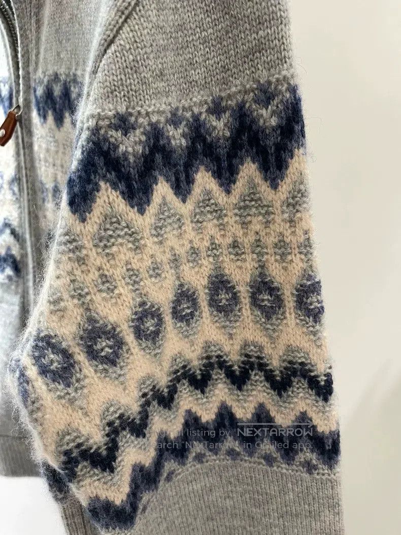 Loro Piana LORO PIANA Fair Isle Knit Sweater Jacket Size M / US 6-8 / IT 42-44 - 4 Thumbnail