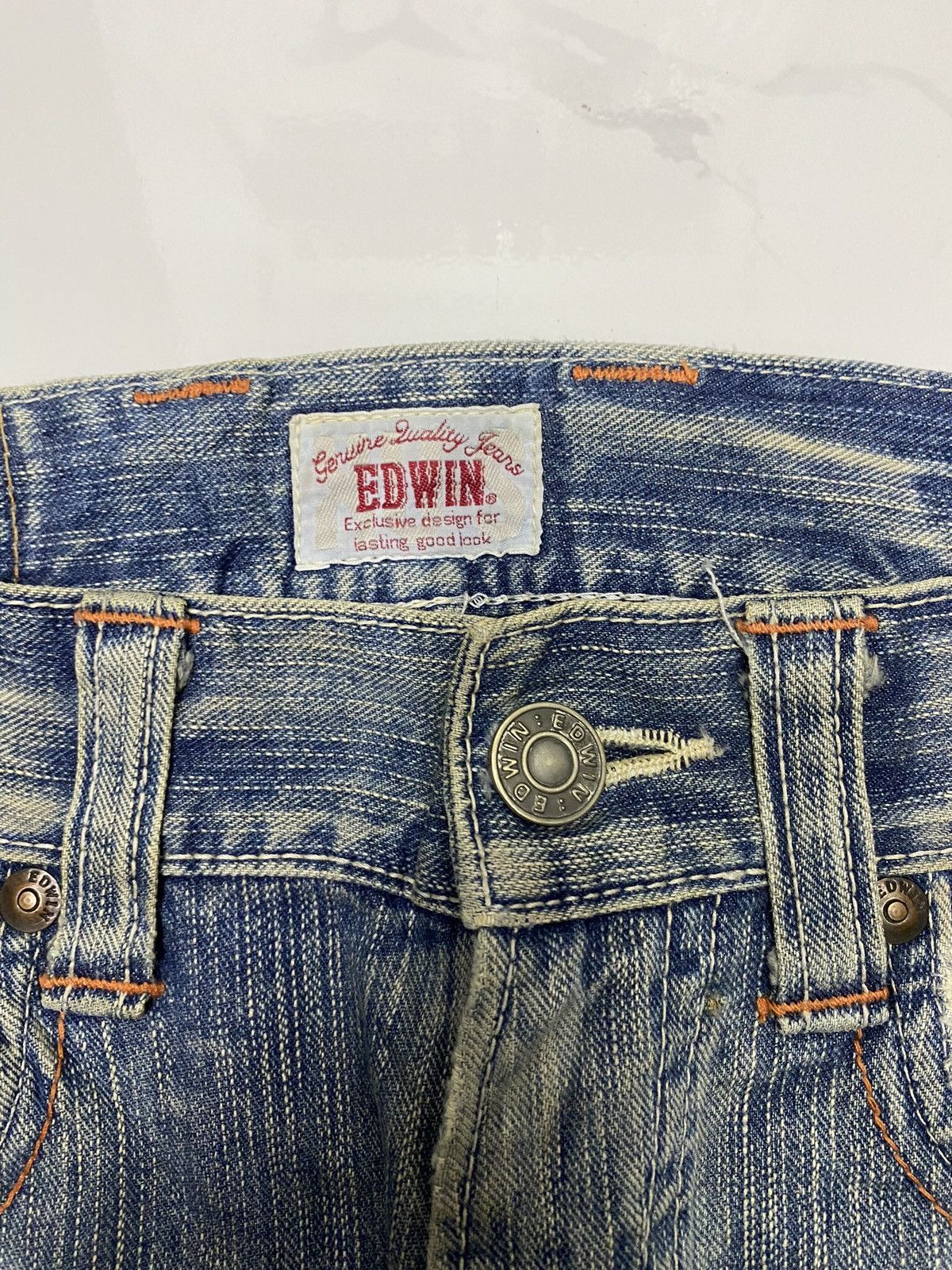 If Six Was Nine 🔥VINTAGE EDWIN BAGGY JEANS DISTRESSED DENIM RARE LGB STYLE Size US 32 / EU 48 - 8 Thumbnail