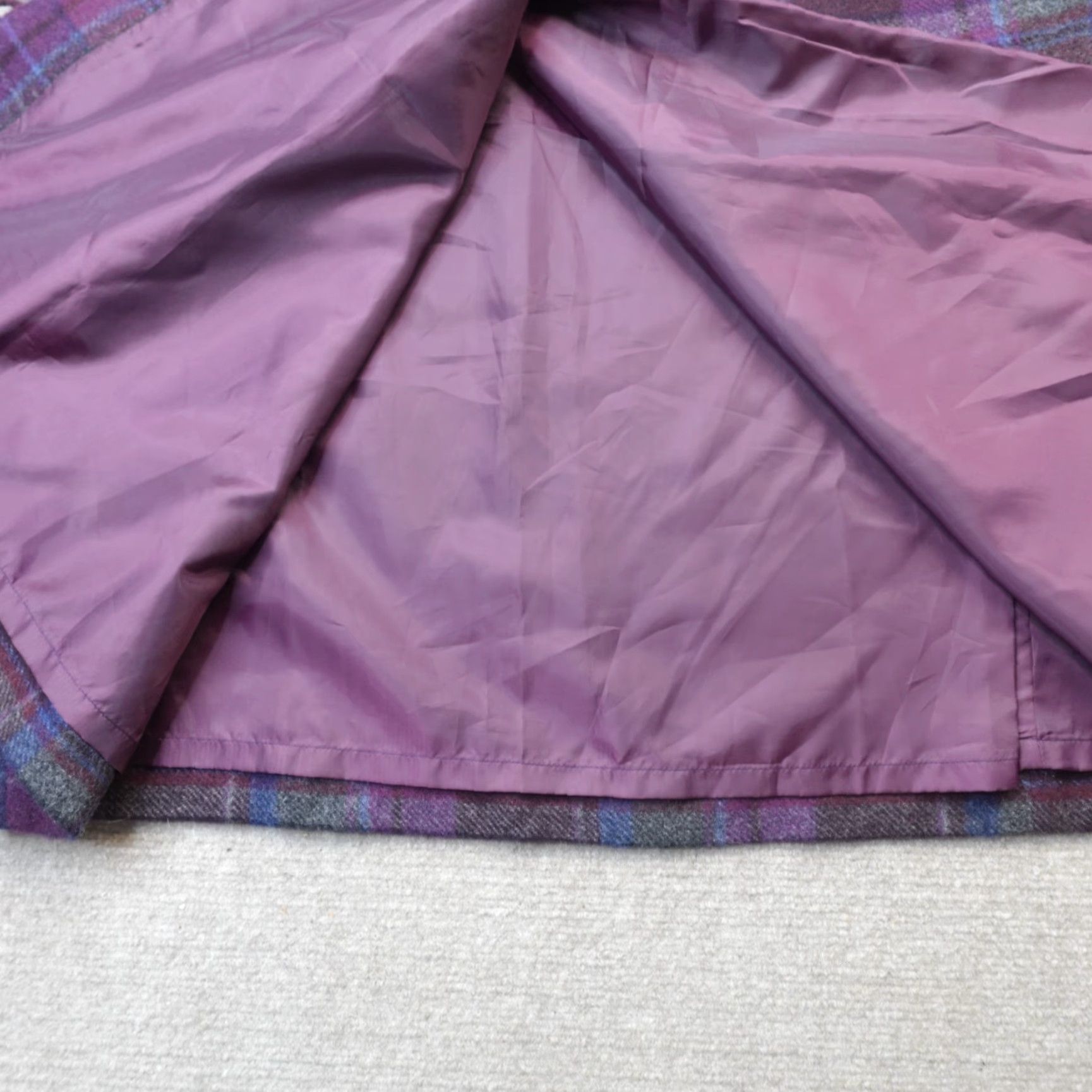 Talbots VINTAGE Talbots Skirt Petites 10P Purple Gray Plaid Fringe Wool Nylon Long Straight Pencil Womens Boys? Size 32" / US 10 / IT 46 - 2 Thumbnail