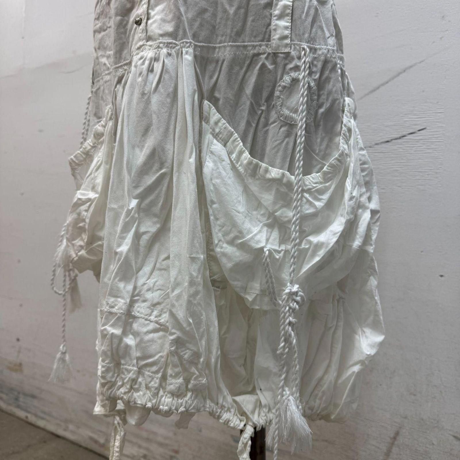 Other Vintage La Mode Est à Vous White Cotton Parachute Dress Size S / US 4 / IT 40 - 5 Thumbnail