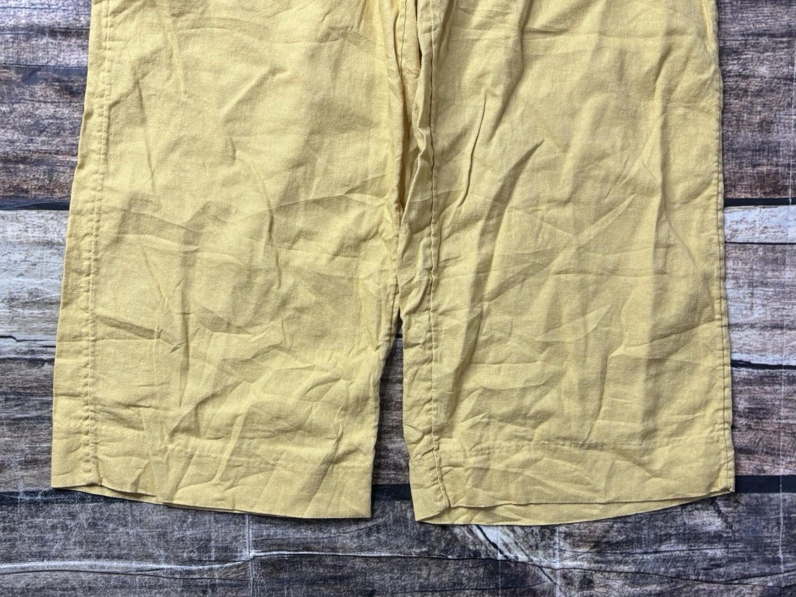 Banana Republic Banana Republic Pants Women's XS Wide Leg Linen Blend Yellow Size 26" / US 2 / IT 38 - 5 Thumbnail