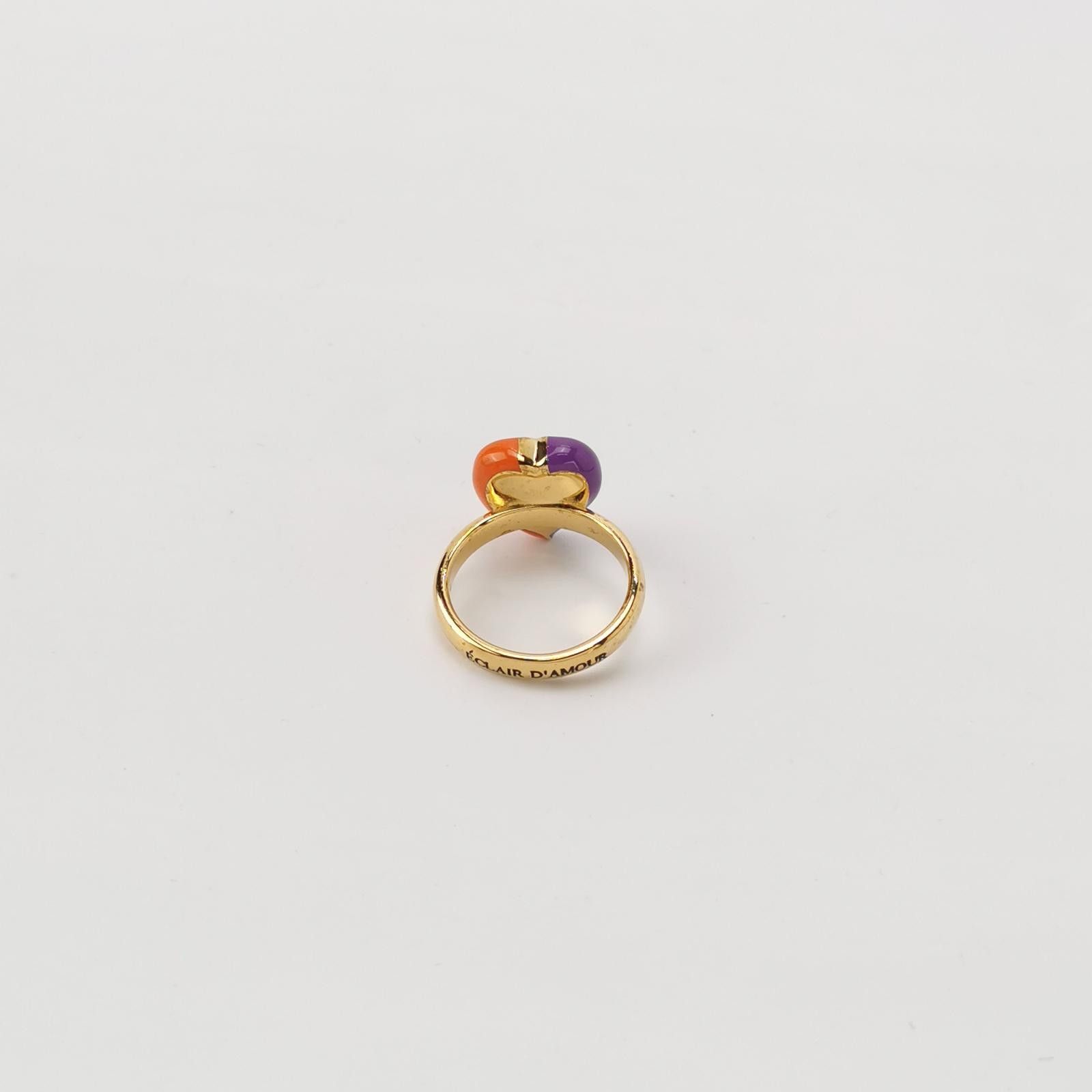 Gucci Gucci Colorblock Heart Double G Ring Size 17 -z2505 Size ONE SIZE - 2 Thumbnail