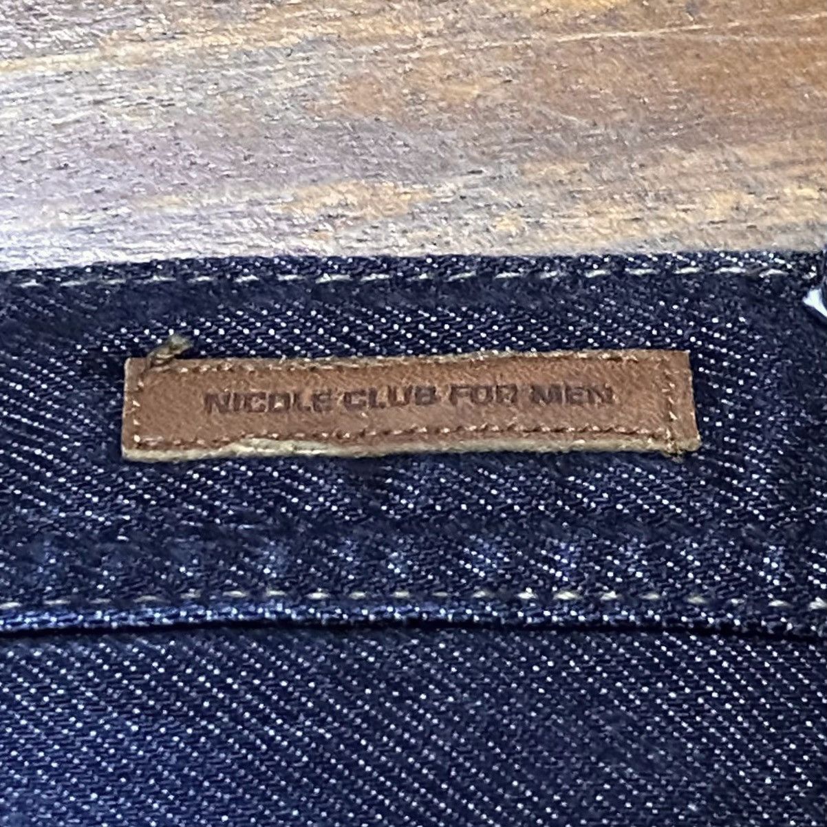 14th Addiction Very Rare Vintage Brand Nicole Club Waxed Flared Jeans 2000s Size US 34 / EU 50 - 9 Thumbnail