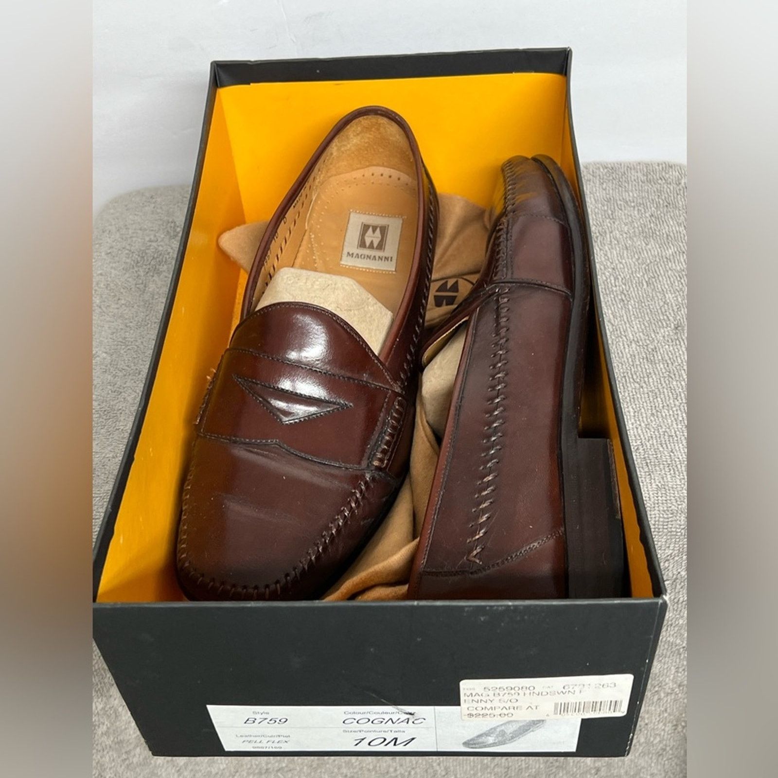 Magnanni Magnanni Leather Stitched Cognac Loafers Shoes Size 10 M Size US 10 / EU 43 - 14 Thumbnail