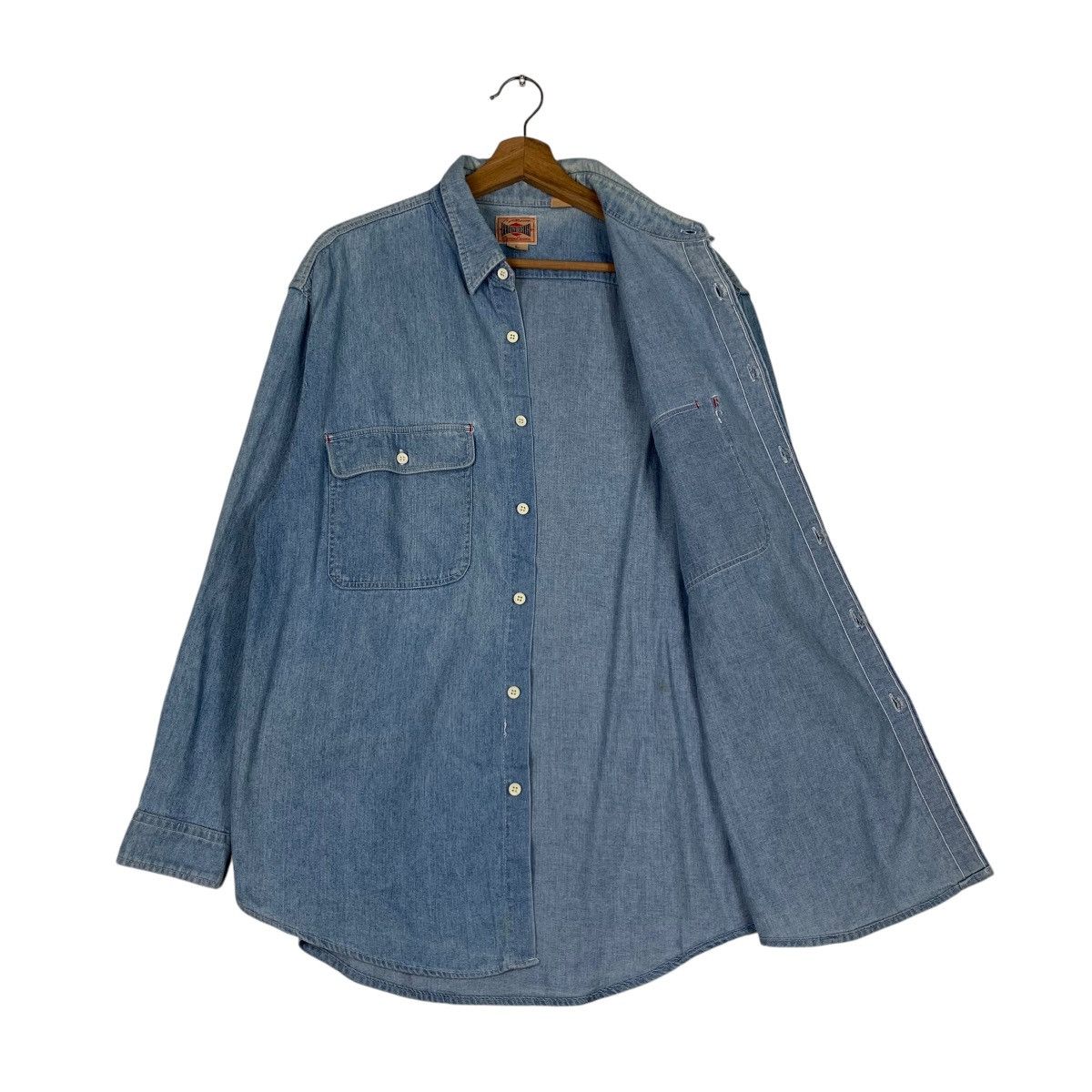 Vintage PENNY WORTH Western Chambray Denim Shirt #1265-C57 Size US L / EU 52-54 / 3 - 9 Thumbnail