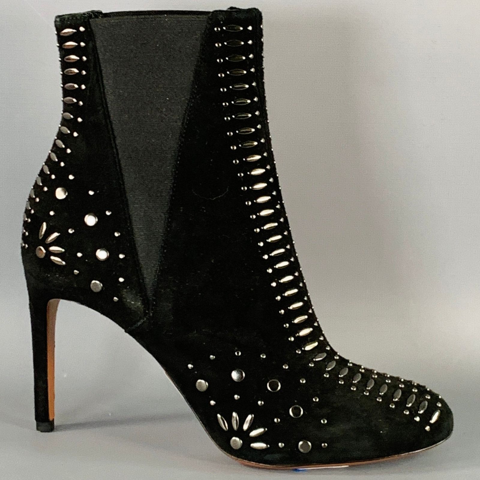 Alaia ALAIA Size 7.5 Black Studded Suede Pull On Stiletto Booties Size US 7.5 / IT 37.5 - 2 Thumbnail