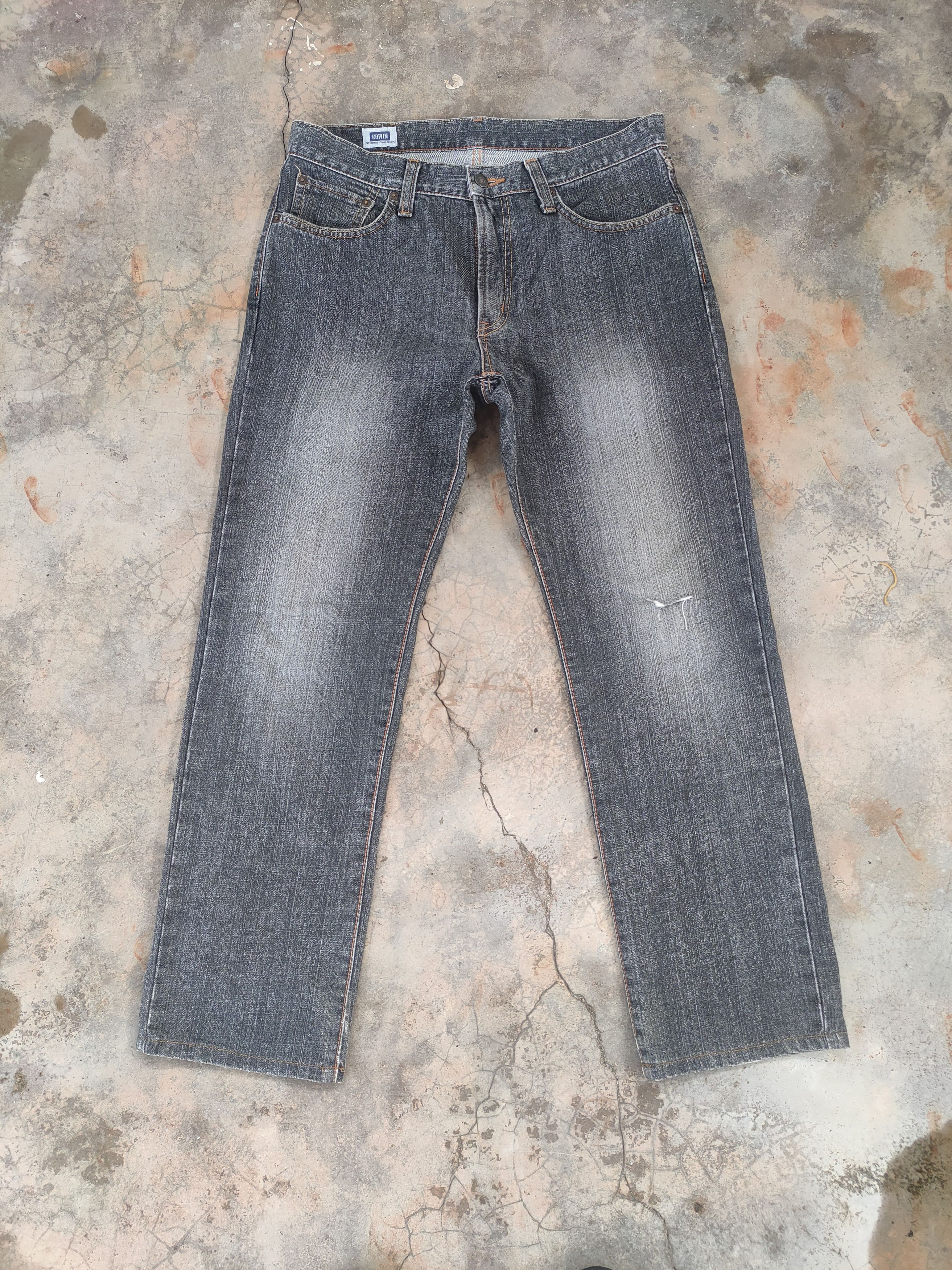 Edwin W33 VINTAGE EDWIN FADED BLACK DISTRESSED JEANS PANTS Size US 33 - 2 Thumbnail