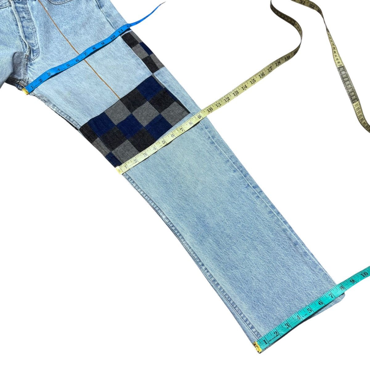 Japanese Brand Vintage Levis 501 Patchwork Jeans Remake By Kalimera Size US 31 - 20 Thumbnail