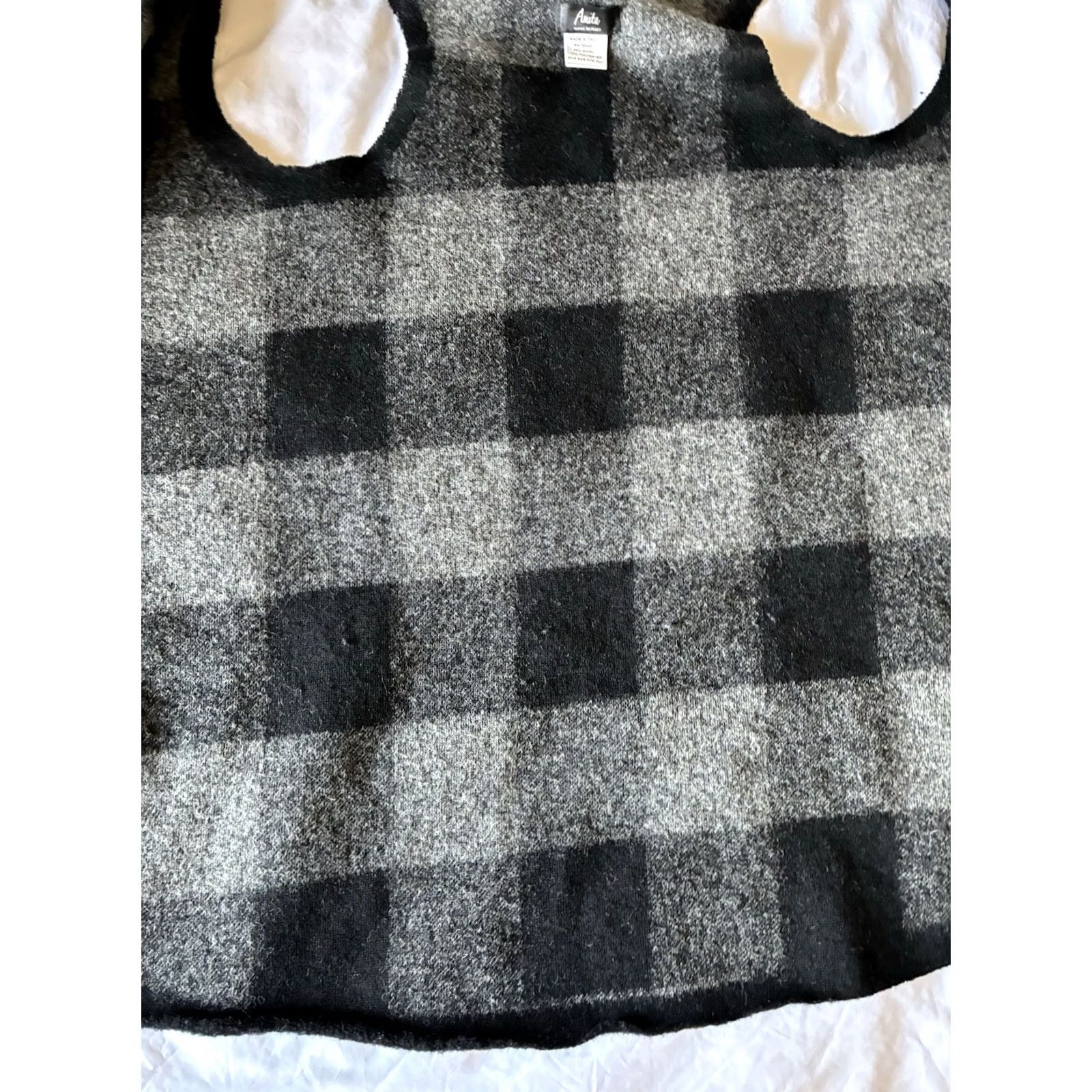 Vintage Amita Vest Cardigan Made in Italy Wool Blend OS Plaid Waterfall Open Front Boho Size ONE SIZE - 6 Thumbnail
