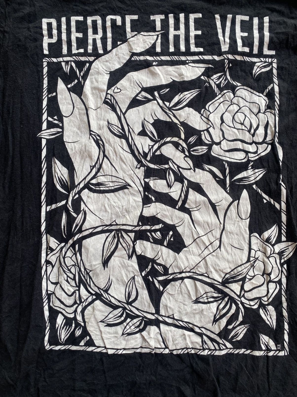 Band Tees × Vintage Vintage PIERCE THE VEIL HARDCORE EMO Rock Band Shirt Size US M / EU 48-50 / 2 - 2 Thumbnail