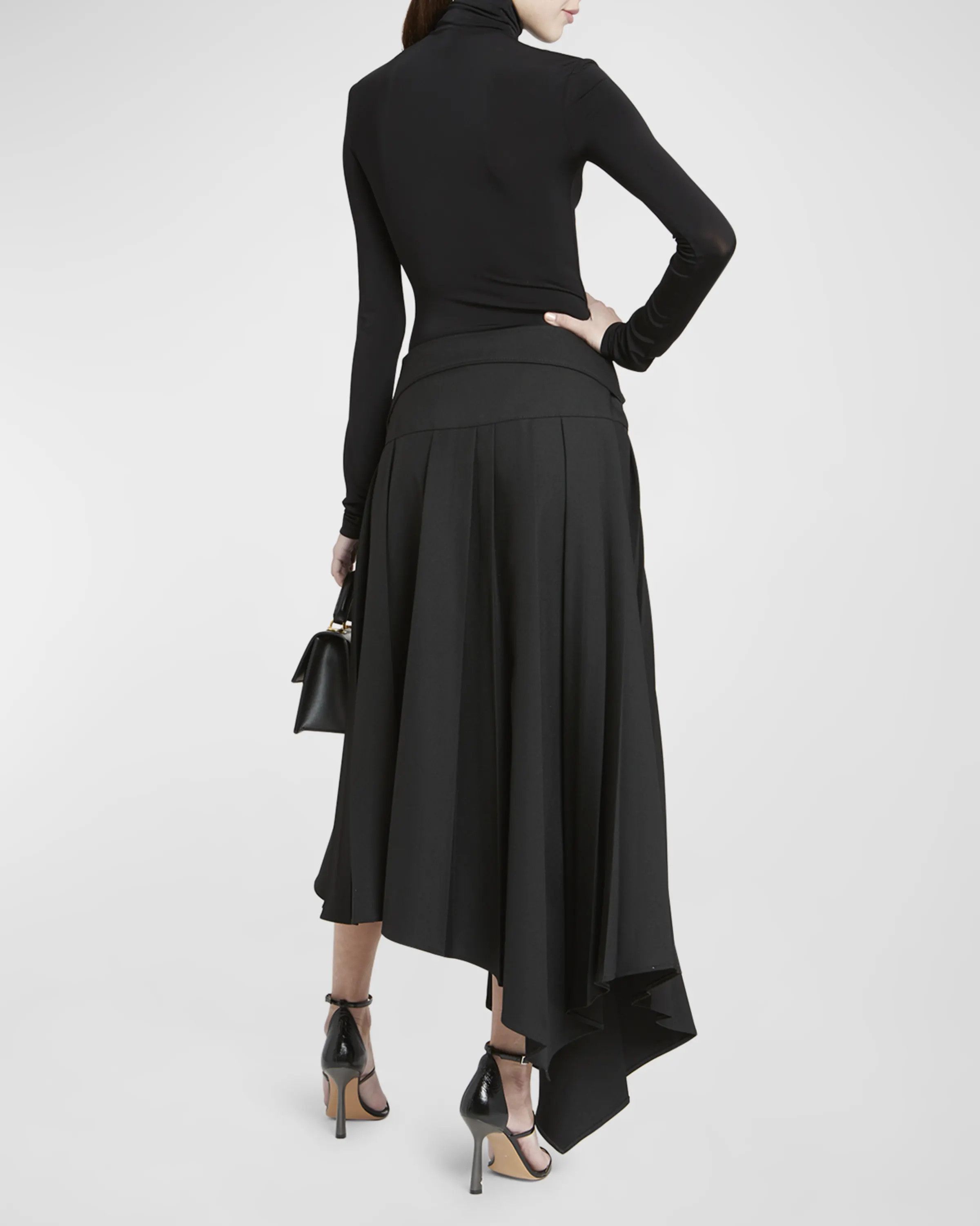 Off-White o1s22i1n0824 Belted Tech Drill Pleated Skirt in Black Size 28" / US 6 / IT 42 - 3 Thumbnail