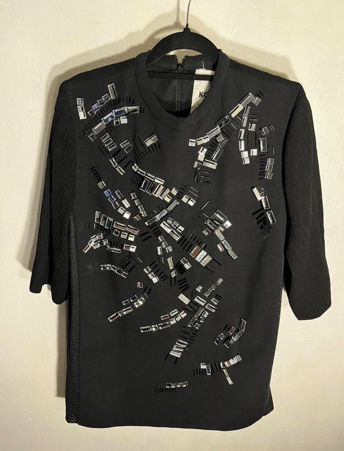 Other Black Koché Blouse with silver mirror accents Size XS / US 0-2 / IT 36-38 - 3 Thumbnail