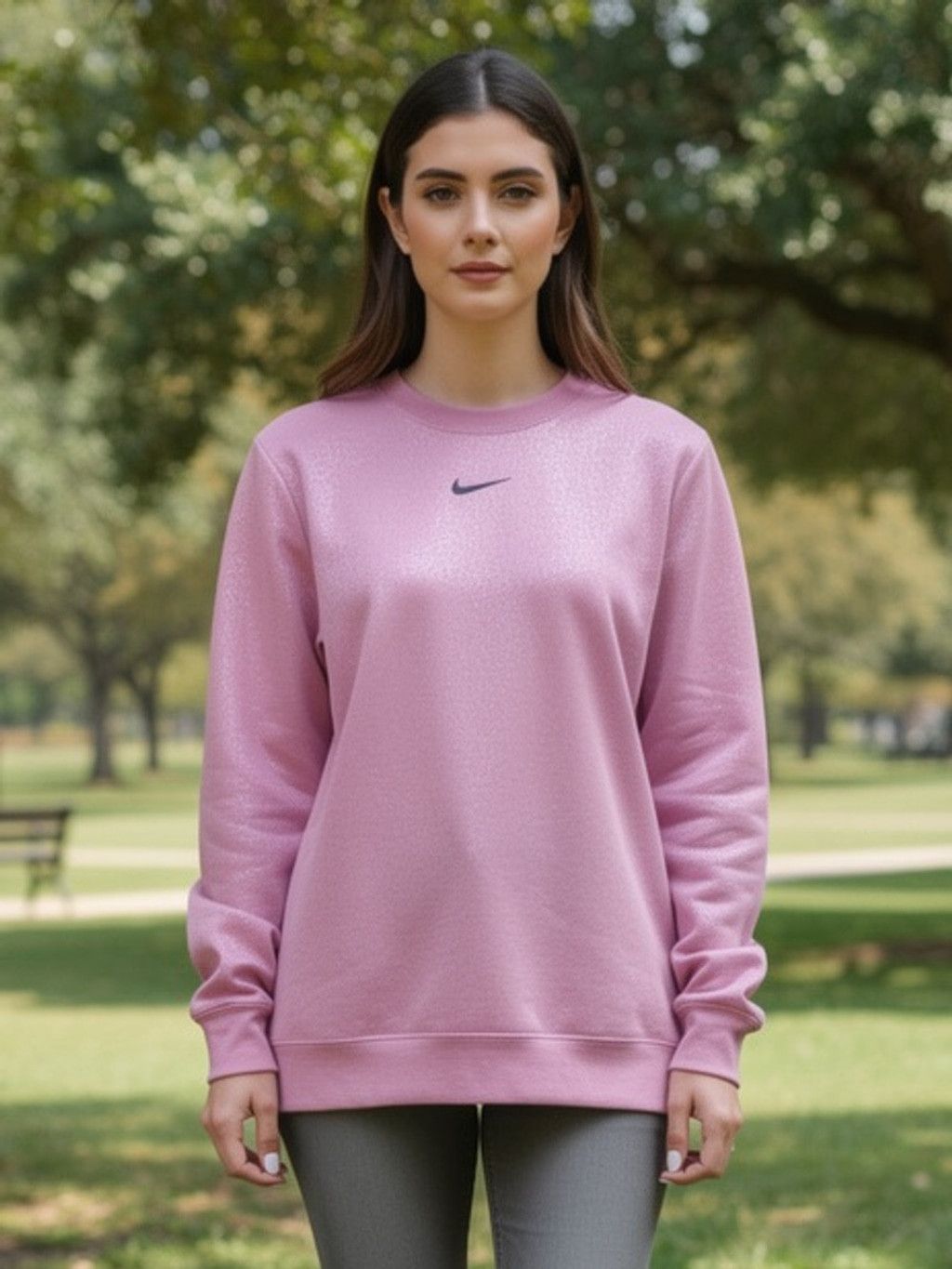 Nike Nike Glitter Sparkle Pink Crewneck Sweatshirt Oversized L Size L / US 10 / IT 46 - 1 Thumbnail