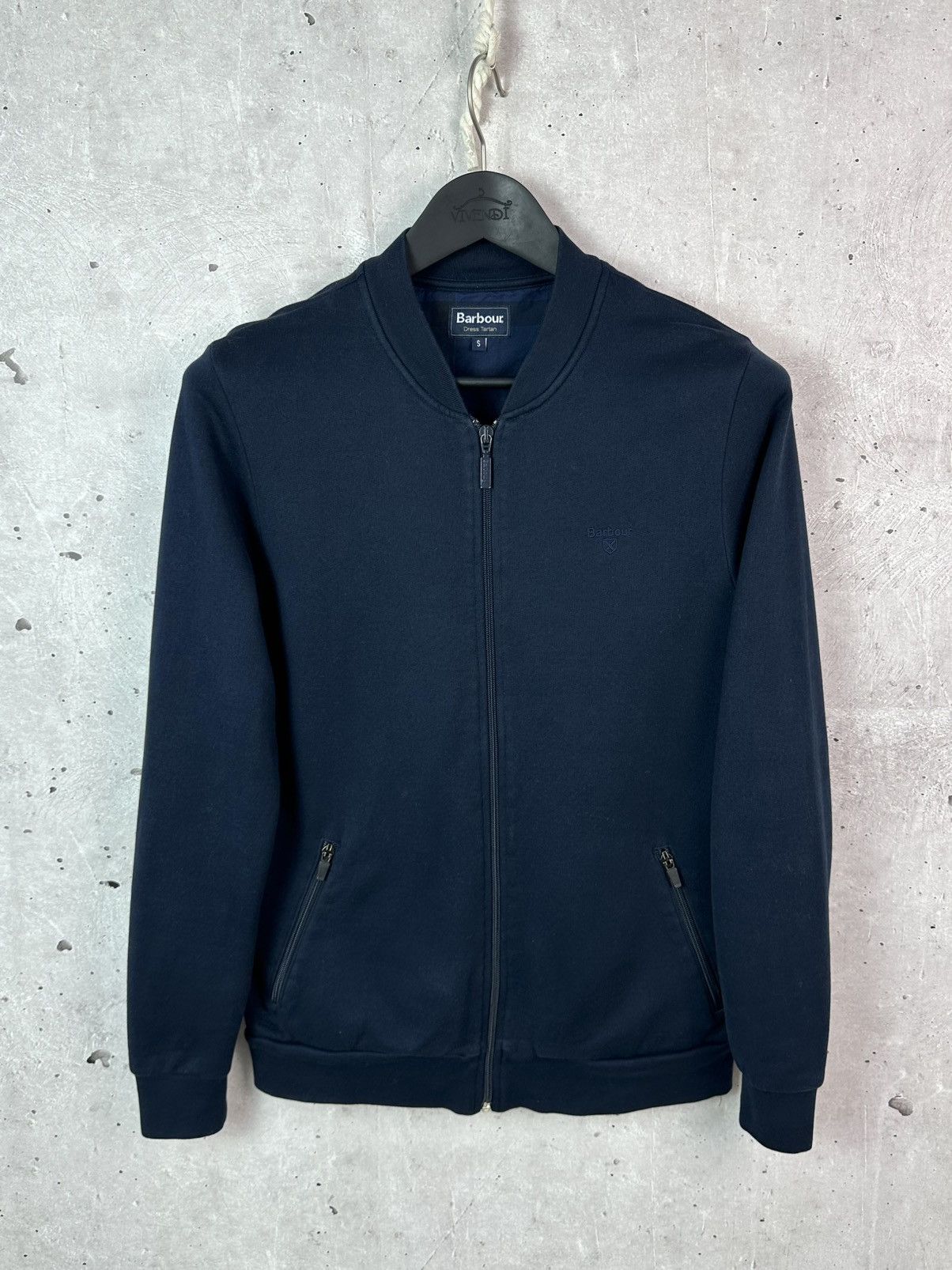 Barbour Barbour Navy Cotton Logo Zip Long Sleeve Men’s Bomber-Jumper Size US S / EU 44-46 / 1 - 1 Thumbnail