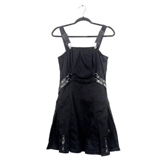 Tripp NYC Tripp NYC Women's M Black Pleated Overall Mini Dress Punk Go Size M / US 6-8 / IT 42-44 - 1 Thumbnail