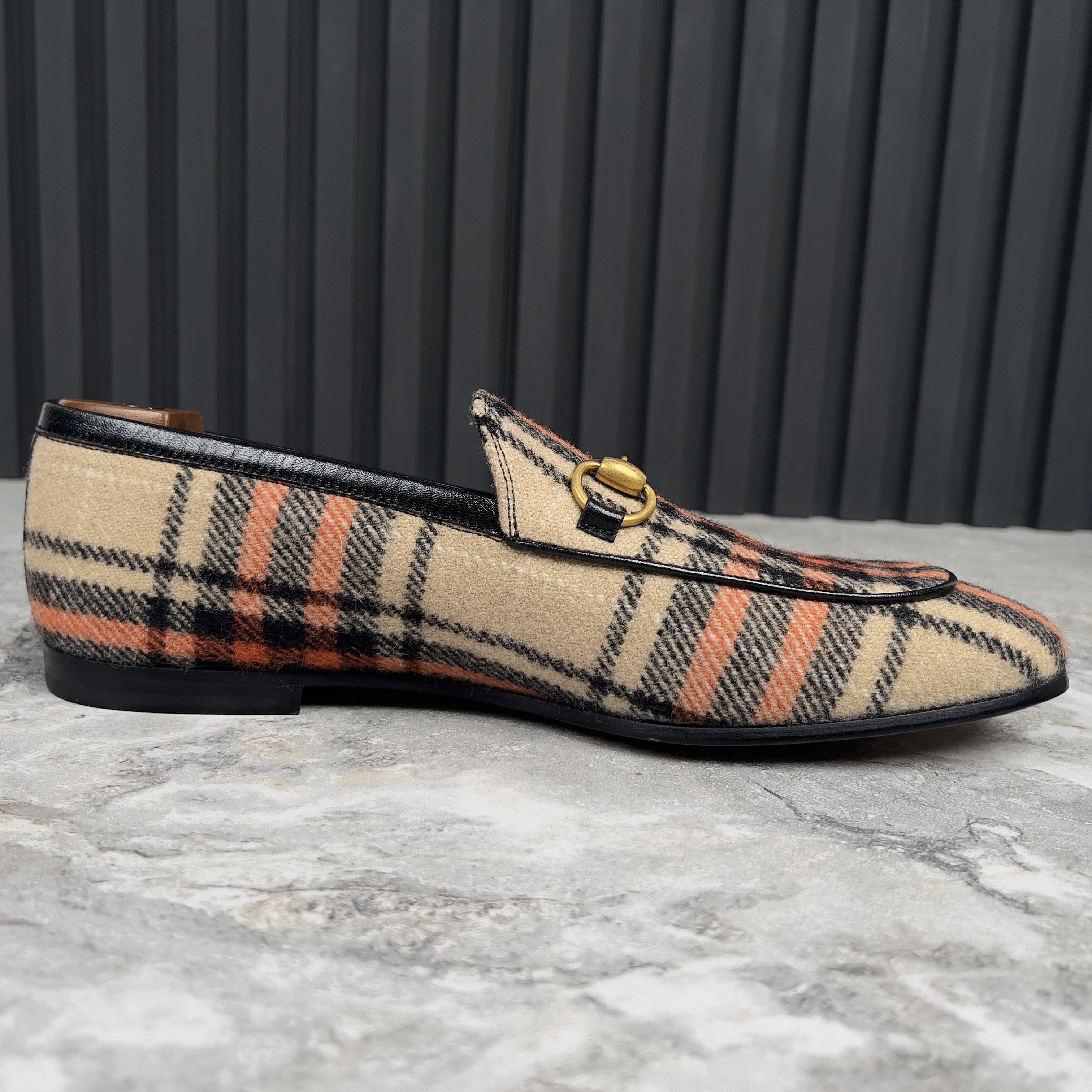 Gucci NEW Gucci Jordaan Horsebit Check Tweed Loafers Size US 8 / EU 41 - 9 Thumbnail