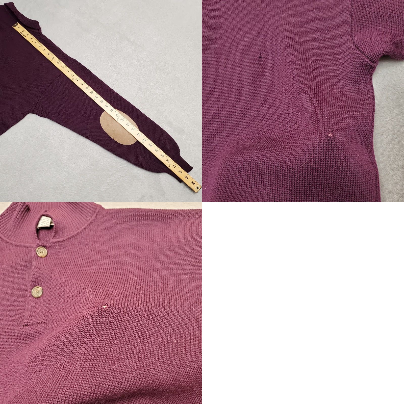 Vintage VINTAGE Tricots St Raphael Sweater Men XL Plum 100% Virgin Wool Collared Pullover Wool Knit Solid Long Sleeve Casual Mens Size US XL / EU 56 / 4 - 9 Thumbnail