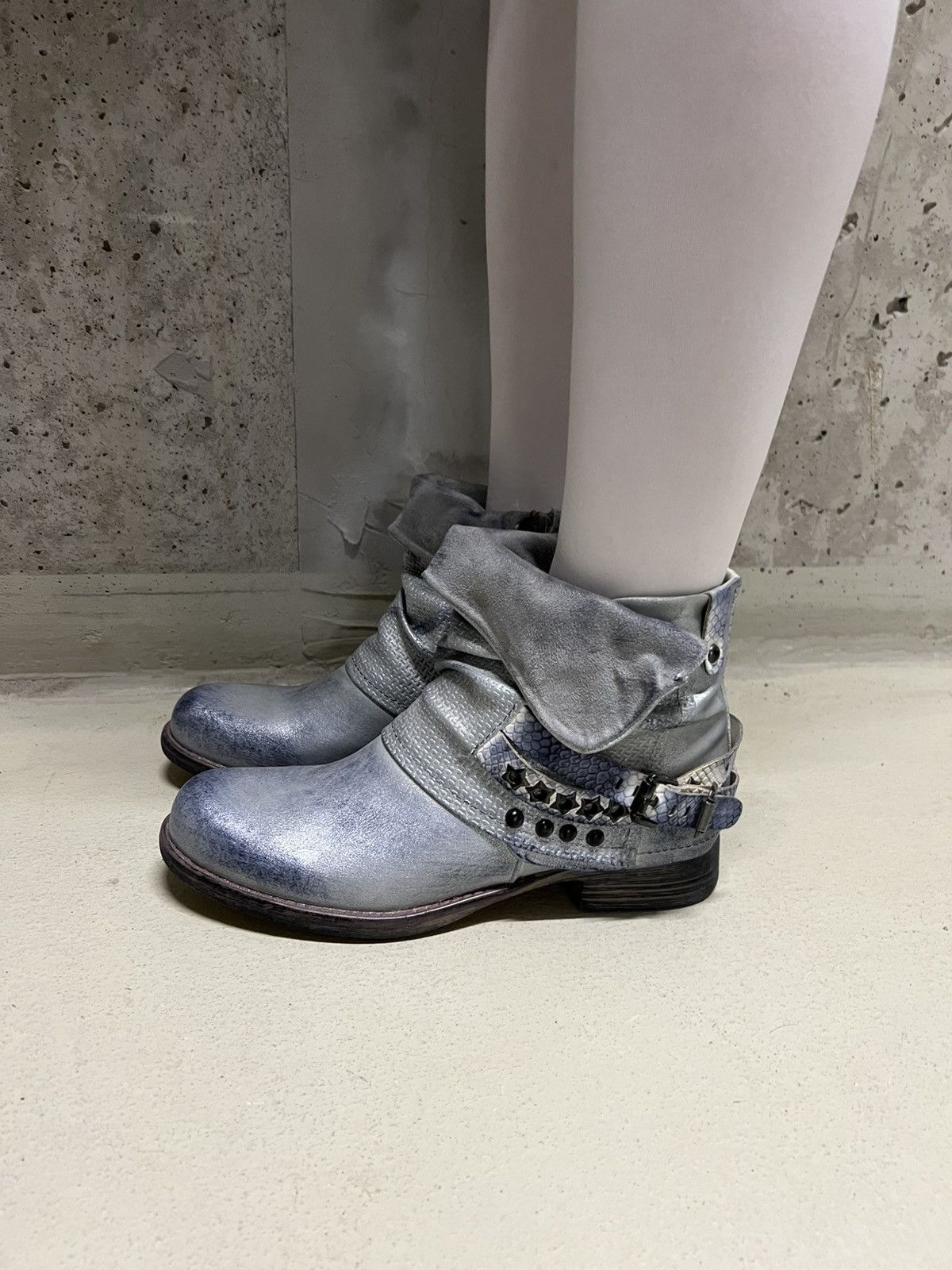 Vintage Avant Garde Faded Leather Boots Size US 8 / IT 38 - 2 Thumbnail