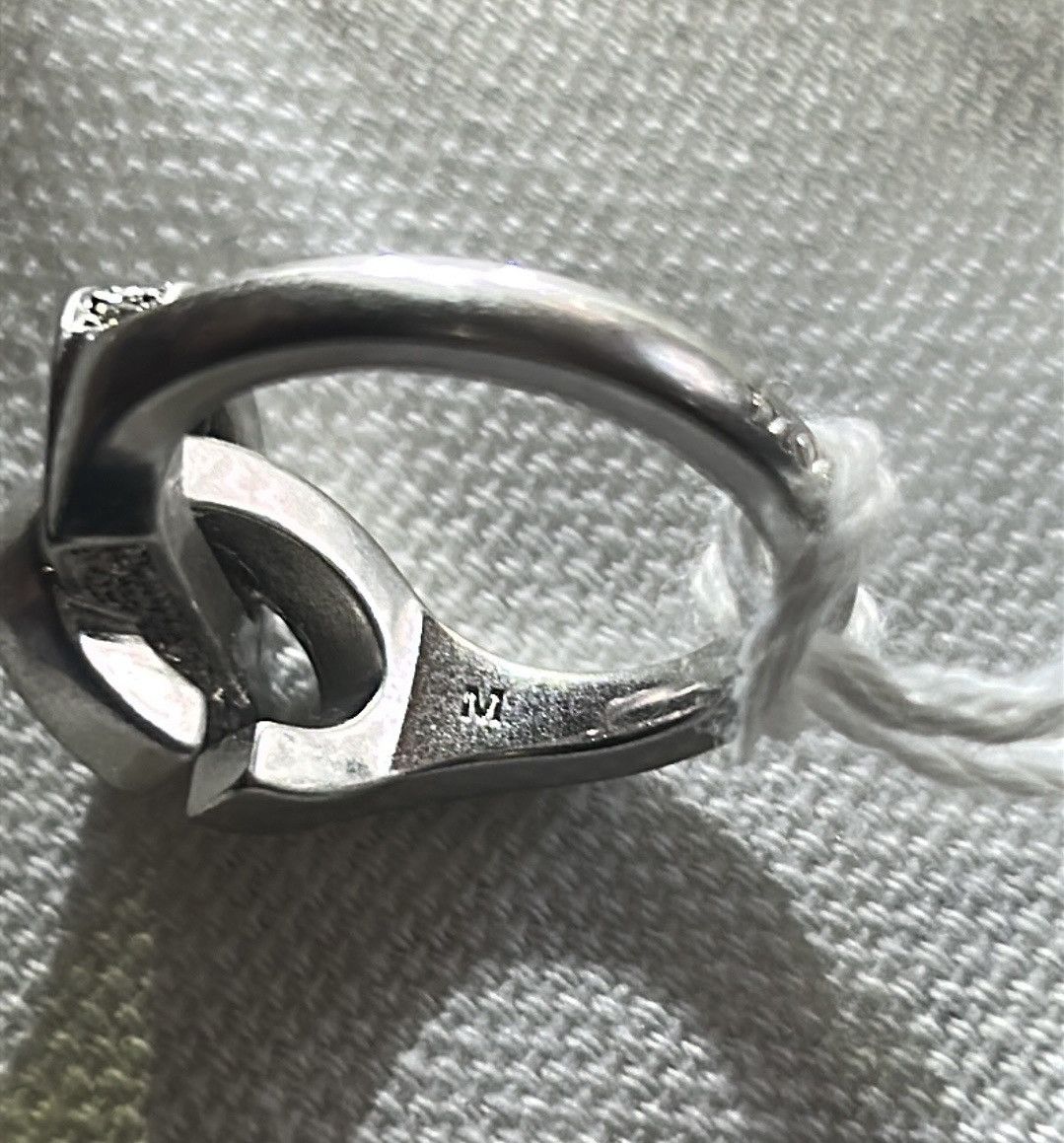 Dior Dior CD Lock Ring Silver-Finish Metal Silver-Tone Crystal Size ONE SIZE - 6 Thumbnail