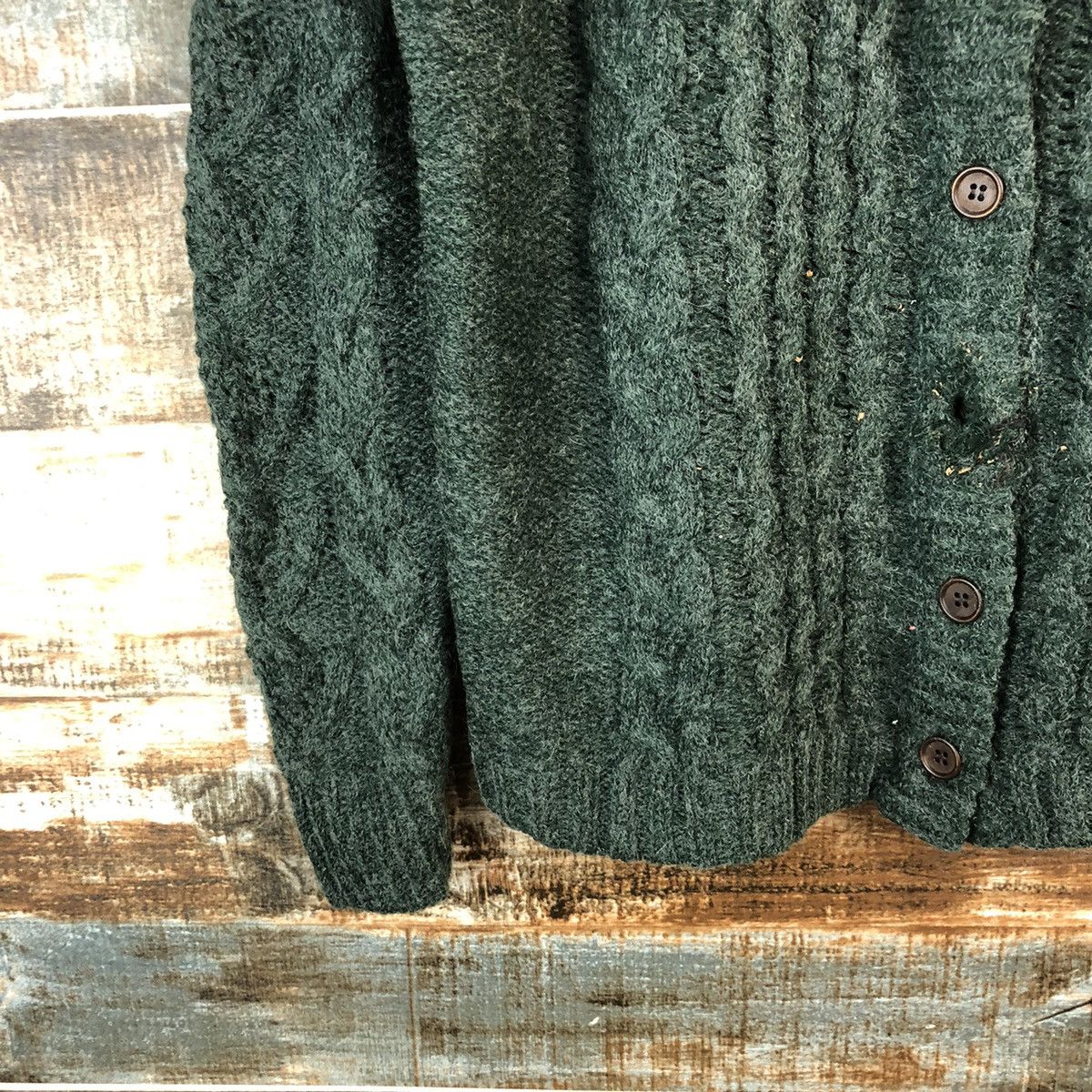 Homespun Knitwear × Japanese Brand Sun Valley Green mohair Patterned Cardigans Knitwear #A1955 Size M / US 6-8 / IT 42-44 - 7 Thumbnail