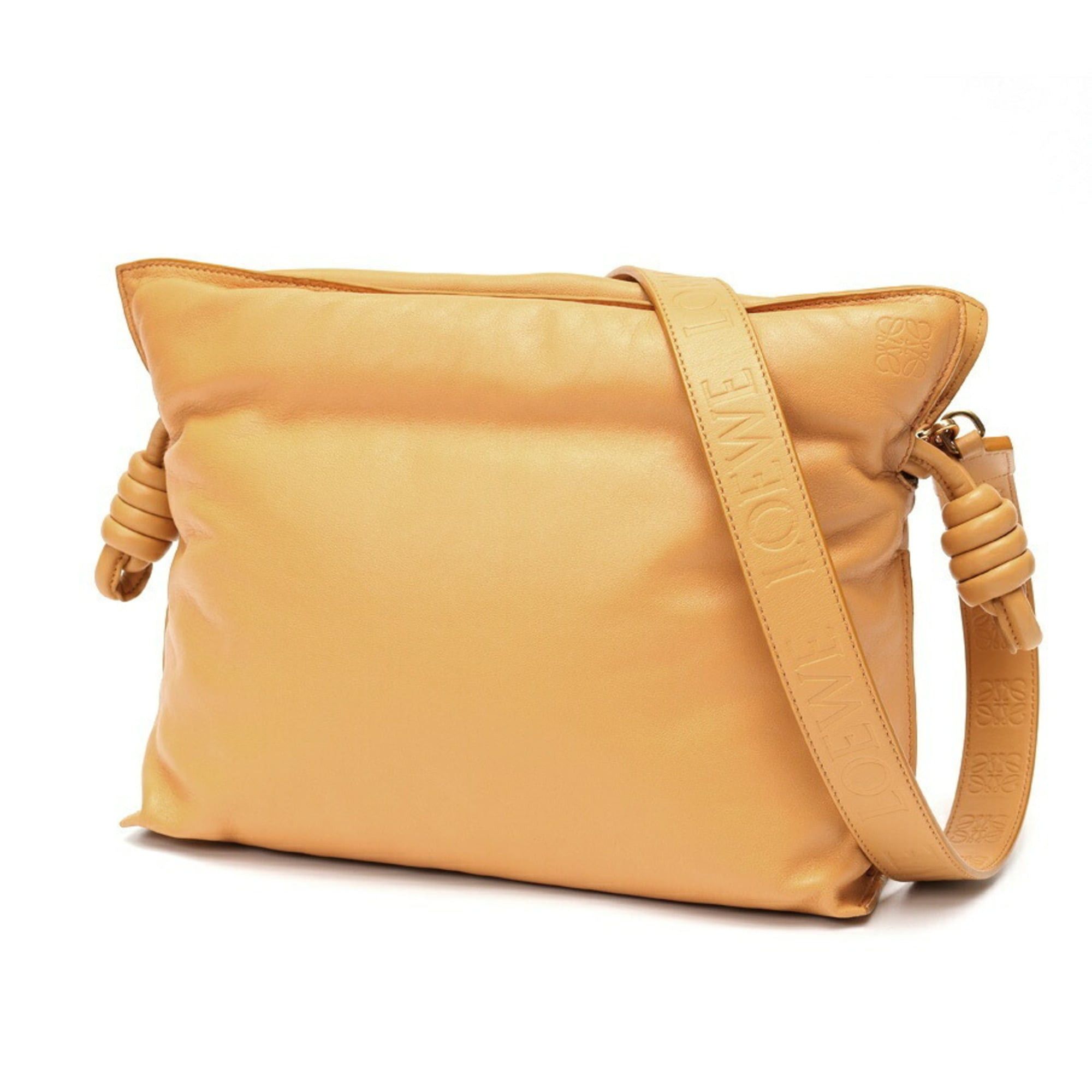 Loewe LOEWE Puffer Flamenco Clutch Shoulder Bag A411FC1X Leather Camel E-159794 Size ONE SIZE - 1 Thumbnail