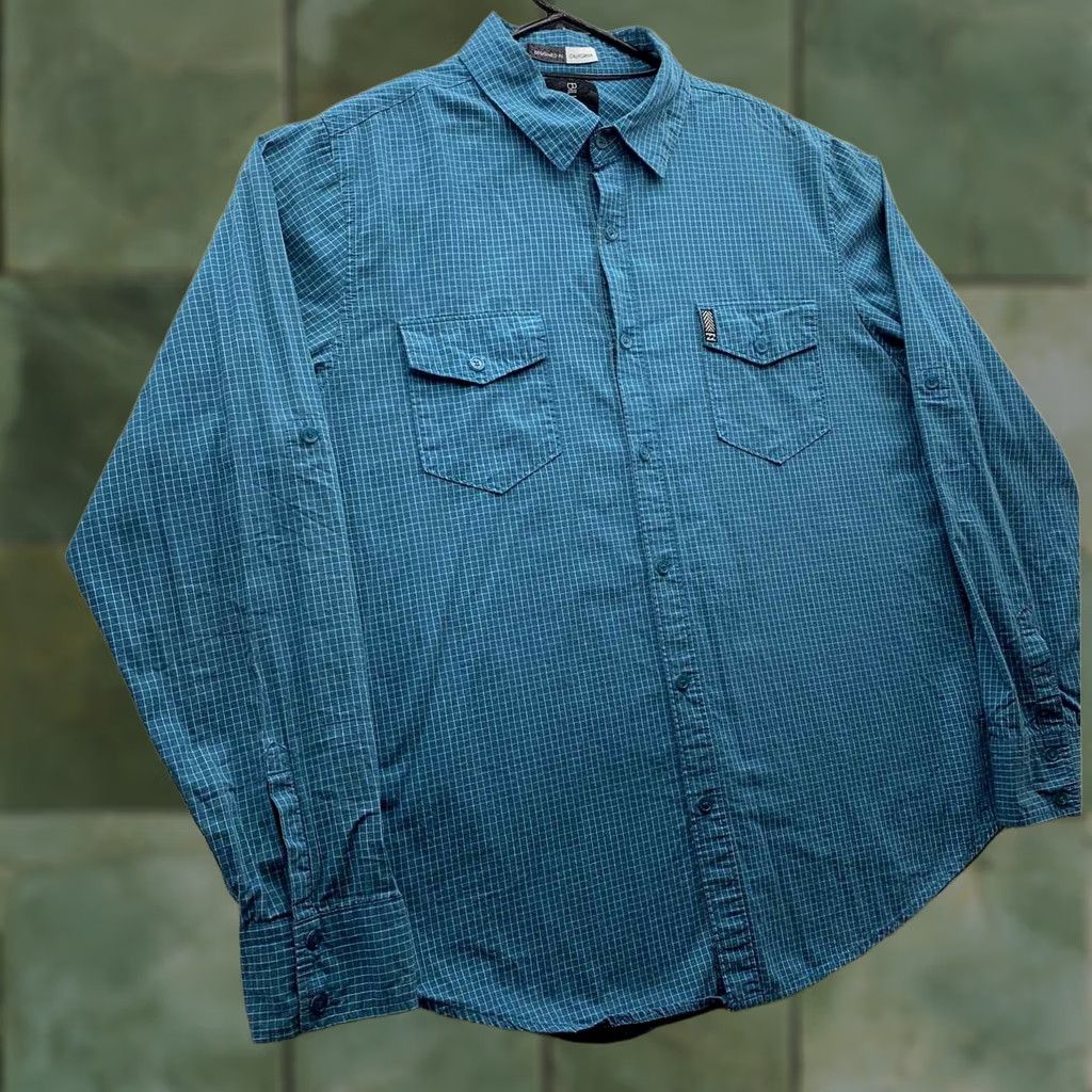 Billabong Billabong Casual Button Up Shirt Mens Large L Blue Check Surfer Pockets Preppy Size US L / EU 52-54 / 3 - 1 Thumbnail