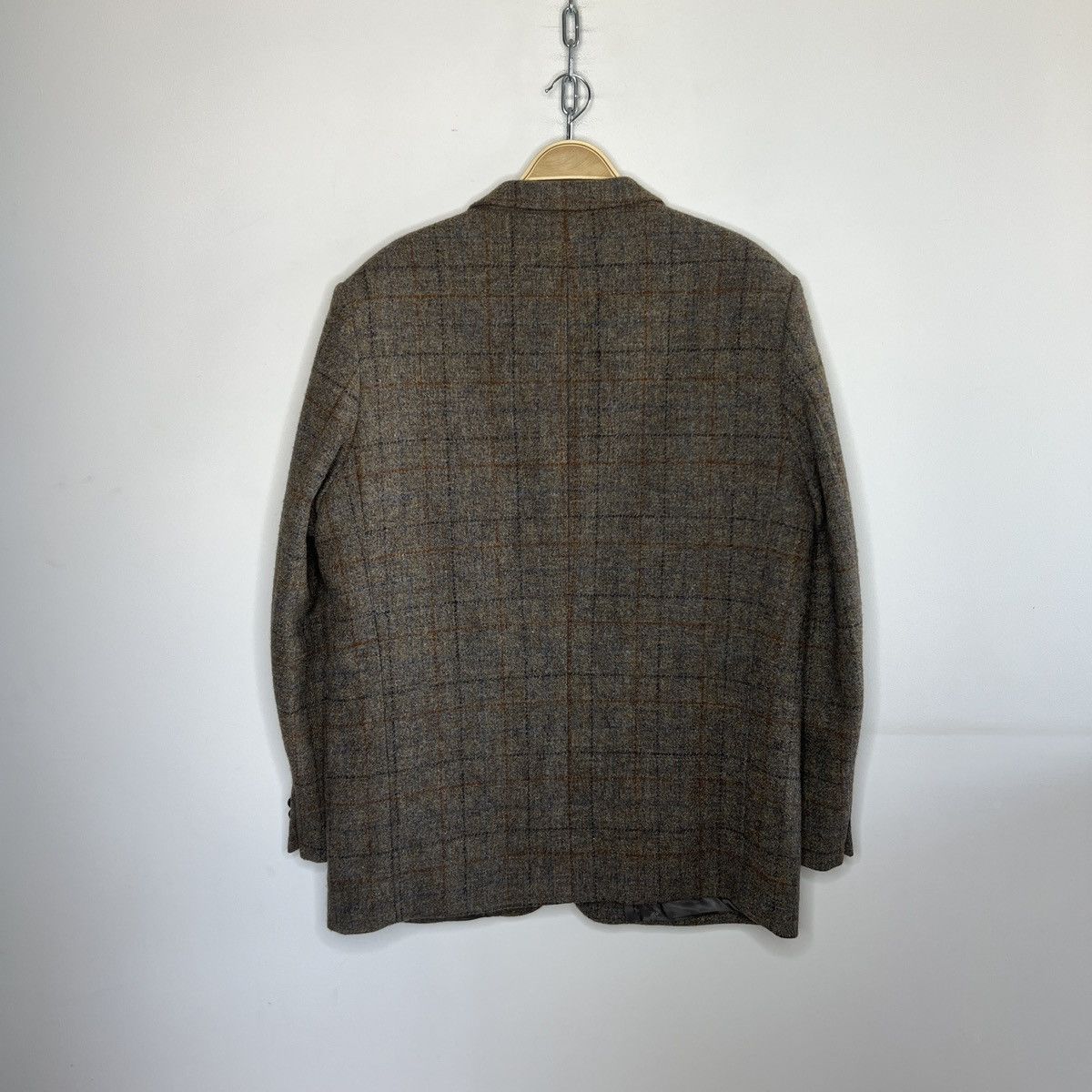 Harris Tweed Vtg Harris Tweed Brown Beige Coat WOOL Jacket Blazer 44 R Size 44R - 10 Thumbnail
