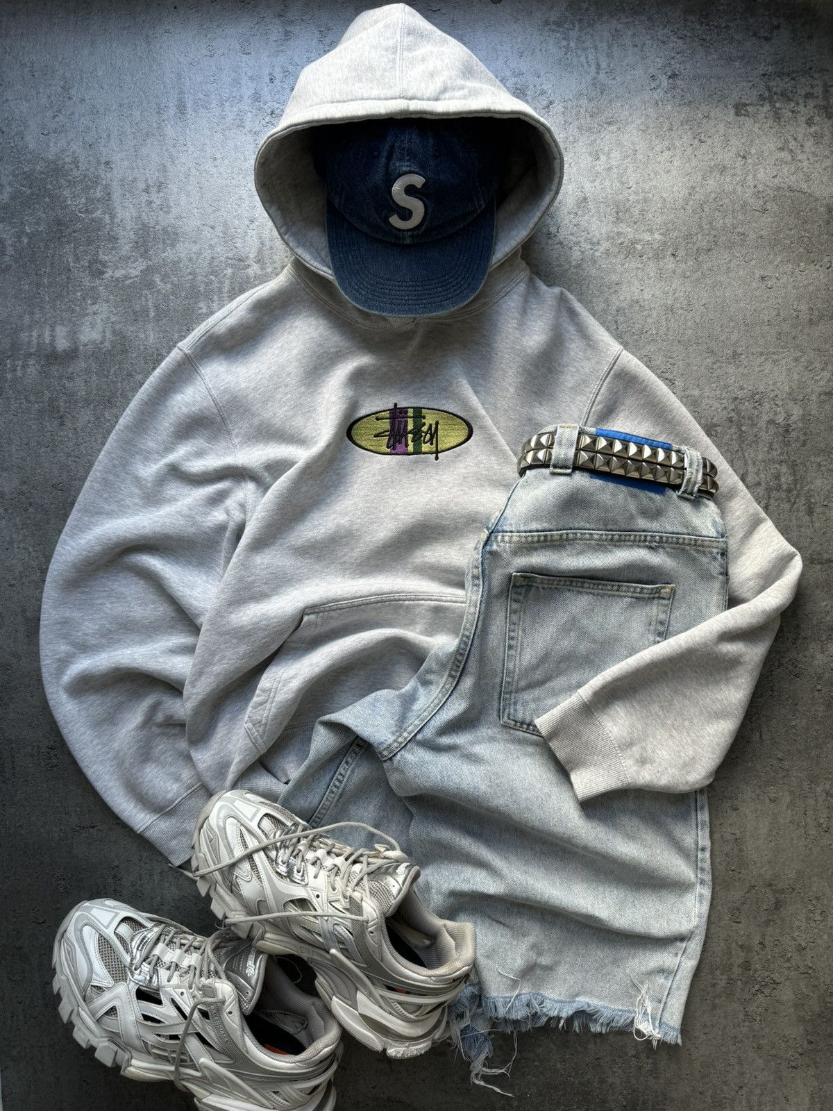 Stussy × Vintage STUSSY CENTER LOGO VINTAGE OVERSIZE HOODIE Size US XL / EU 56 / 4 - 3 Thumbnail