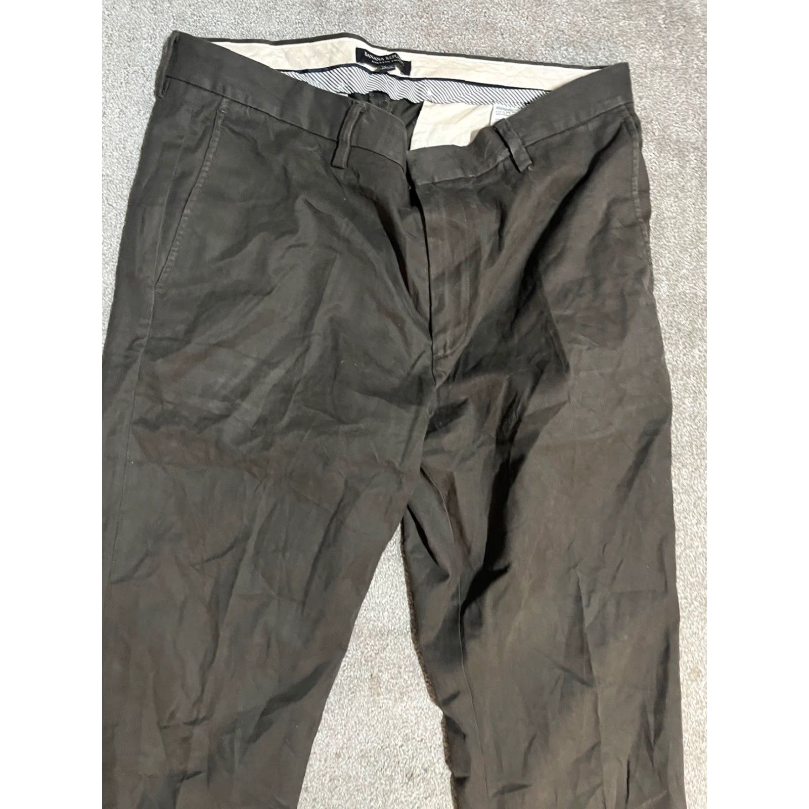Banana Republic VINTAGE Banana Republic Men's Brown Emerson Pants 35x30 100% Cotton Distressed Size US 35 - 4 Thumbnail
