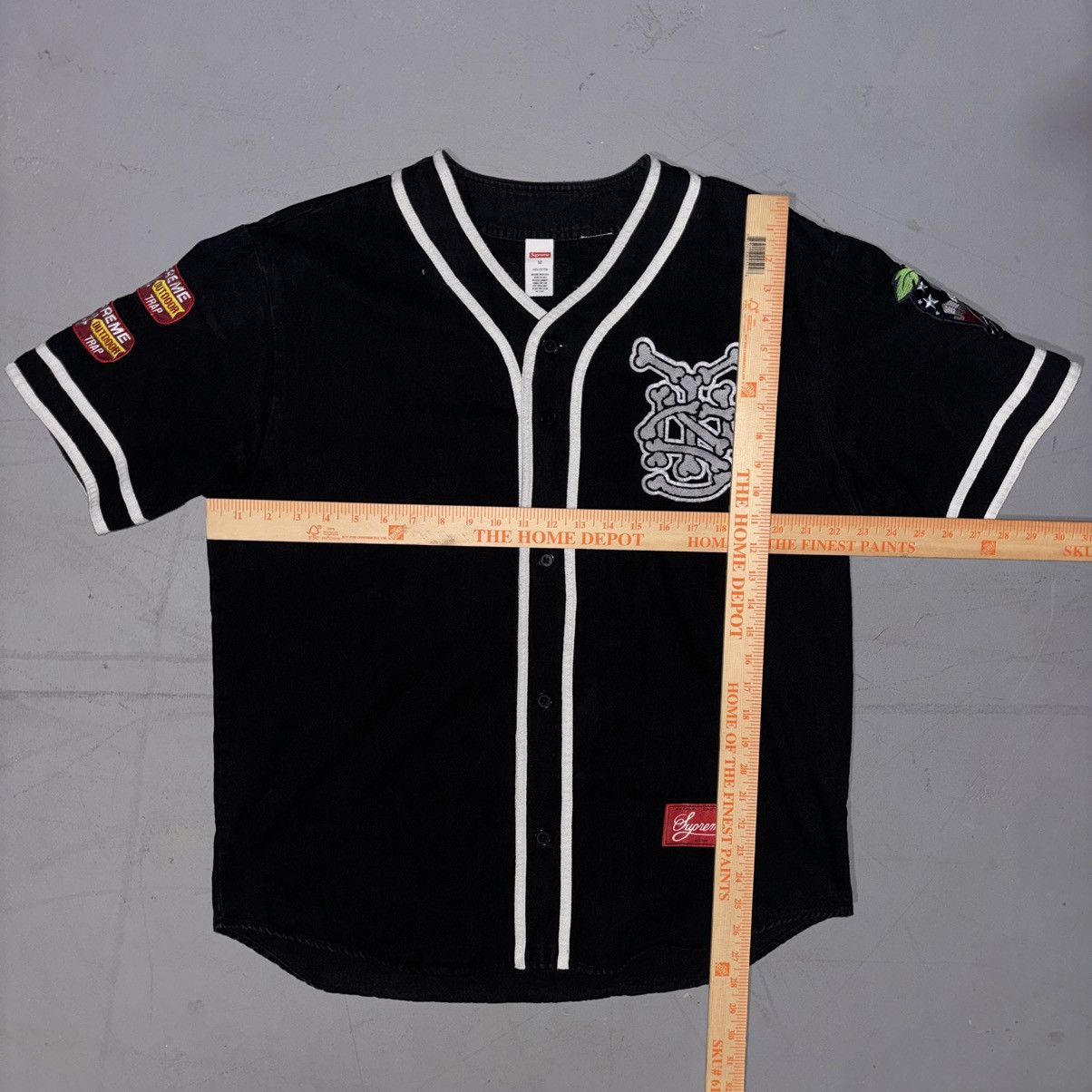 Supreme Supreme Patches Denim Baseball Jersey Patchwork 
