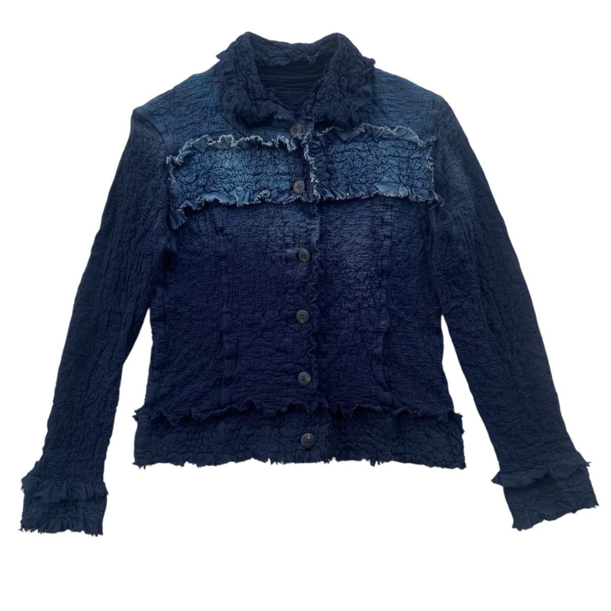 Issey Miyake ‼️LAST DROP‼️Issey Miyake ME Wrinkle Cauliflower Indigo Jacket Size S / US 4 / IT 40 - 2 Thumbnail