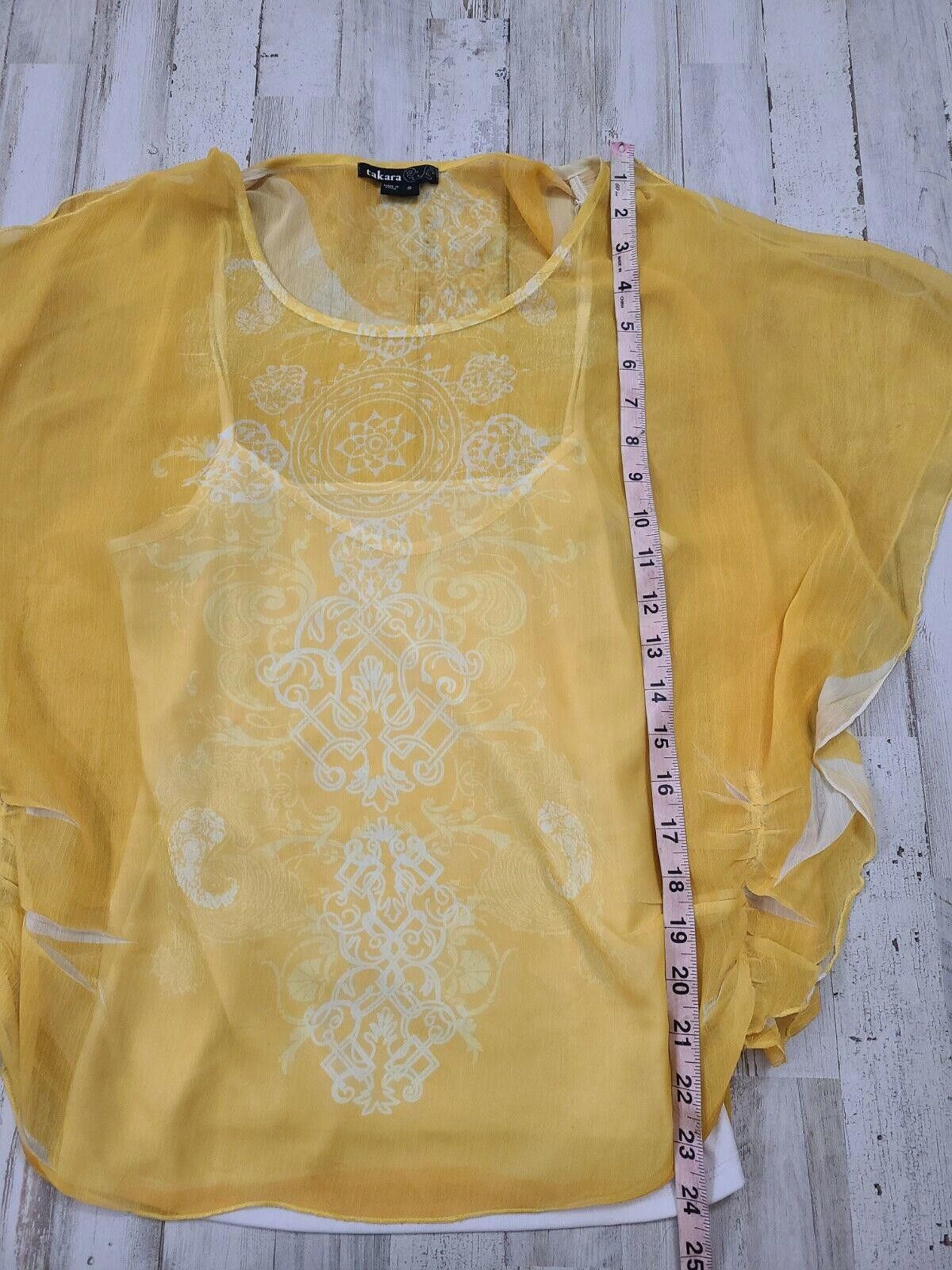 Jun Takahashi Takara Top Small Yellow Blouse Boho Sheer Over Tank small Size S / US 4 / IT 40 - 7 Thumbnail