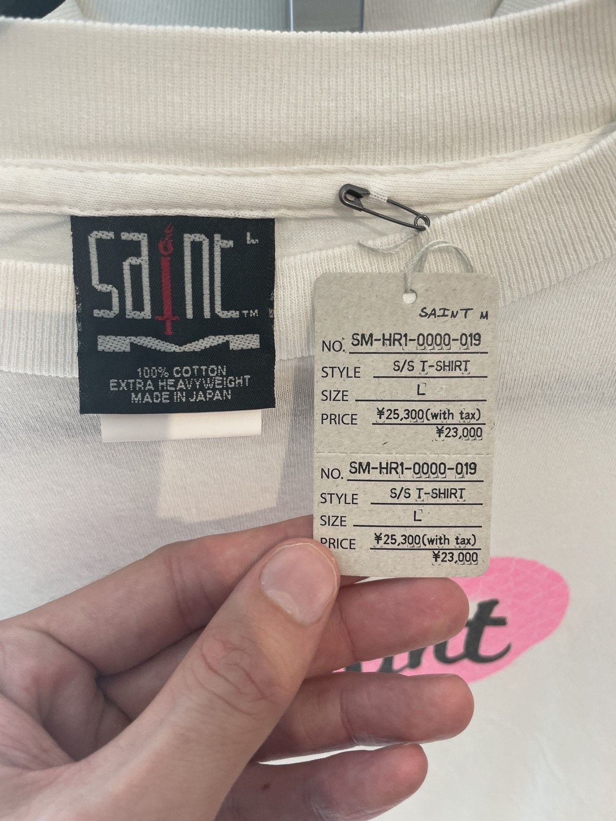 Saint Michael Saint Michael Pink Heart T-Shirt SS25 Size US L / EU 52-54 / 3 - 4 Thumbnail