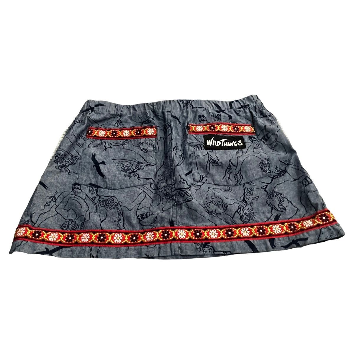image of Wild Things A Skirt Of Wild Thing Art All Over Print in Indigo, Women's (Size 30)