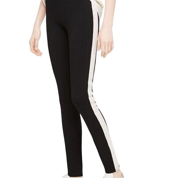 Ann Taylor Ann Taylor Ankle Side Panel Ponte Tuxedo Capri Leggings Blac Size 27" / US 4 / IT 40 - 1 Thumbnail