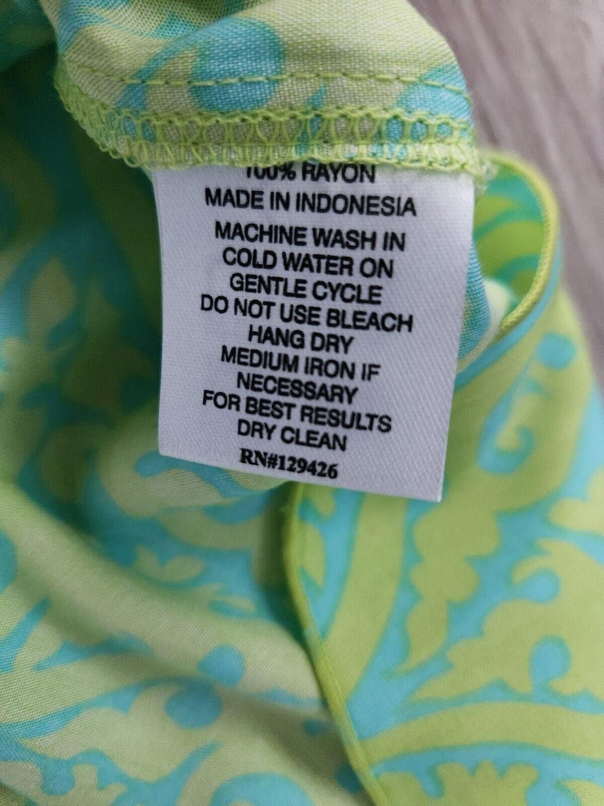 Designer Escapada Dress Small Green Blue 3/4 Sleeves Shift Summer Size S / US 4 / IT 40 - 7 Thumbnail