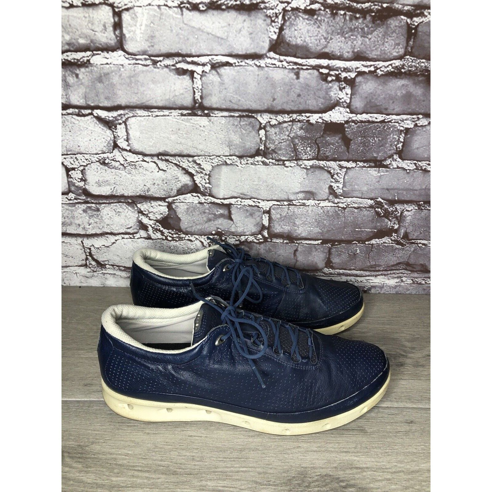 Ecco Ecco Blue Yak Leather Casual Comfort Lace Up Spikeless Golf Size US 11 / IT 41 - 3 Thumbnail