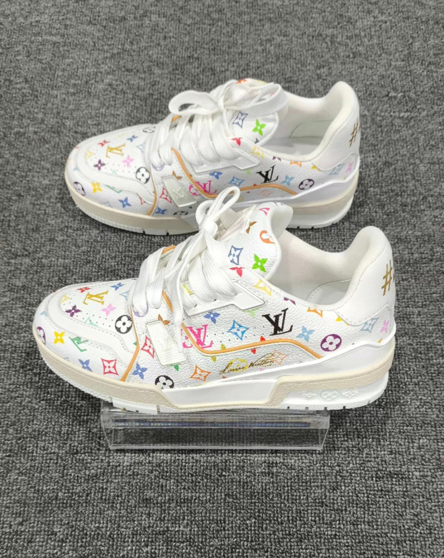 Louis Vuitton LV Takashi Murakami White Tri-Color Trainer 36.5 Size US 6 / IT 36 - 4 Thumbnail