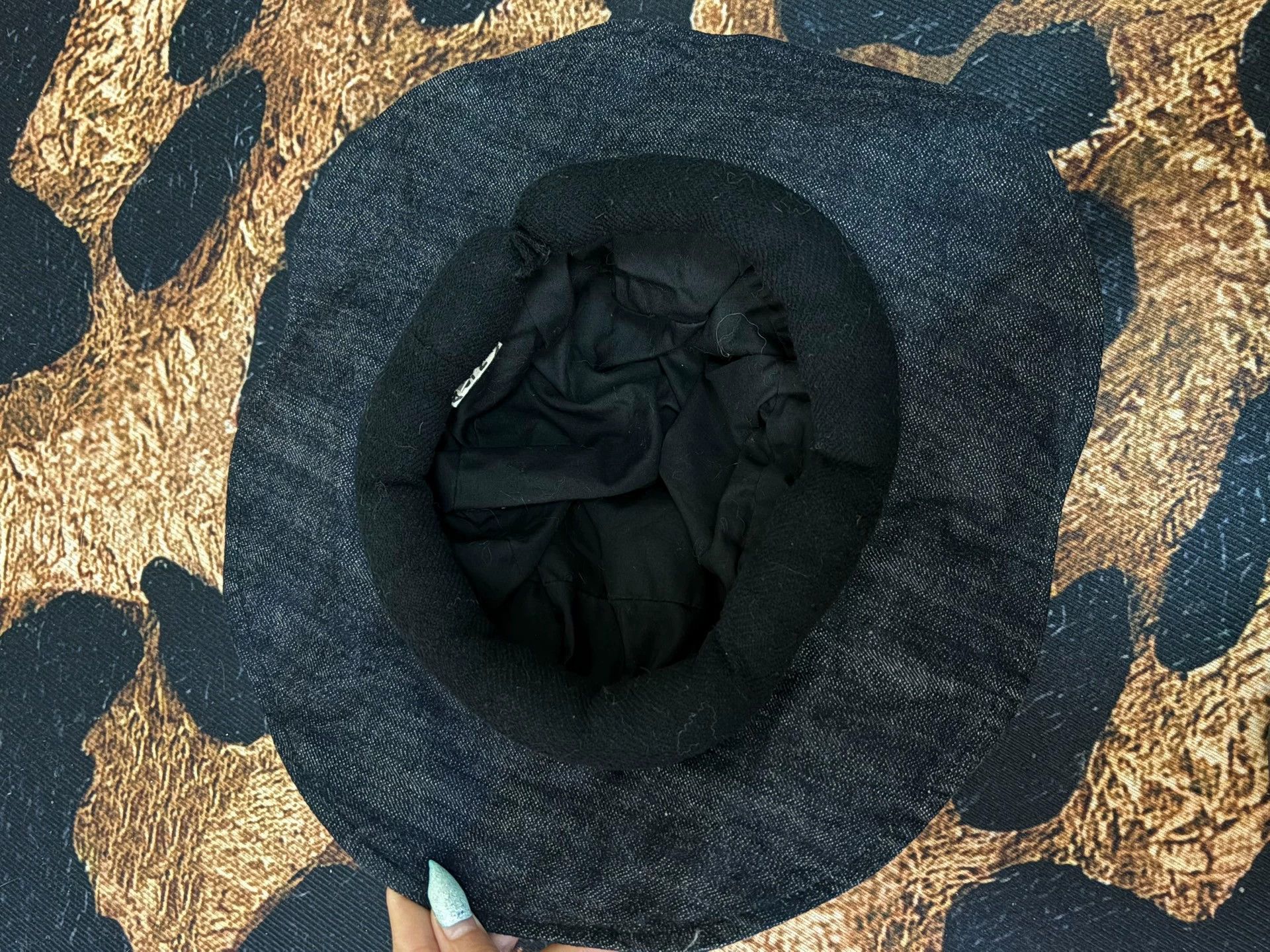 Other UNFINISHED Witchy Pleated Distorted Denim Slouch Hat Size ONE SIZE - 4 Thumbnail