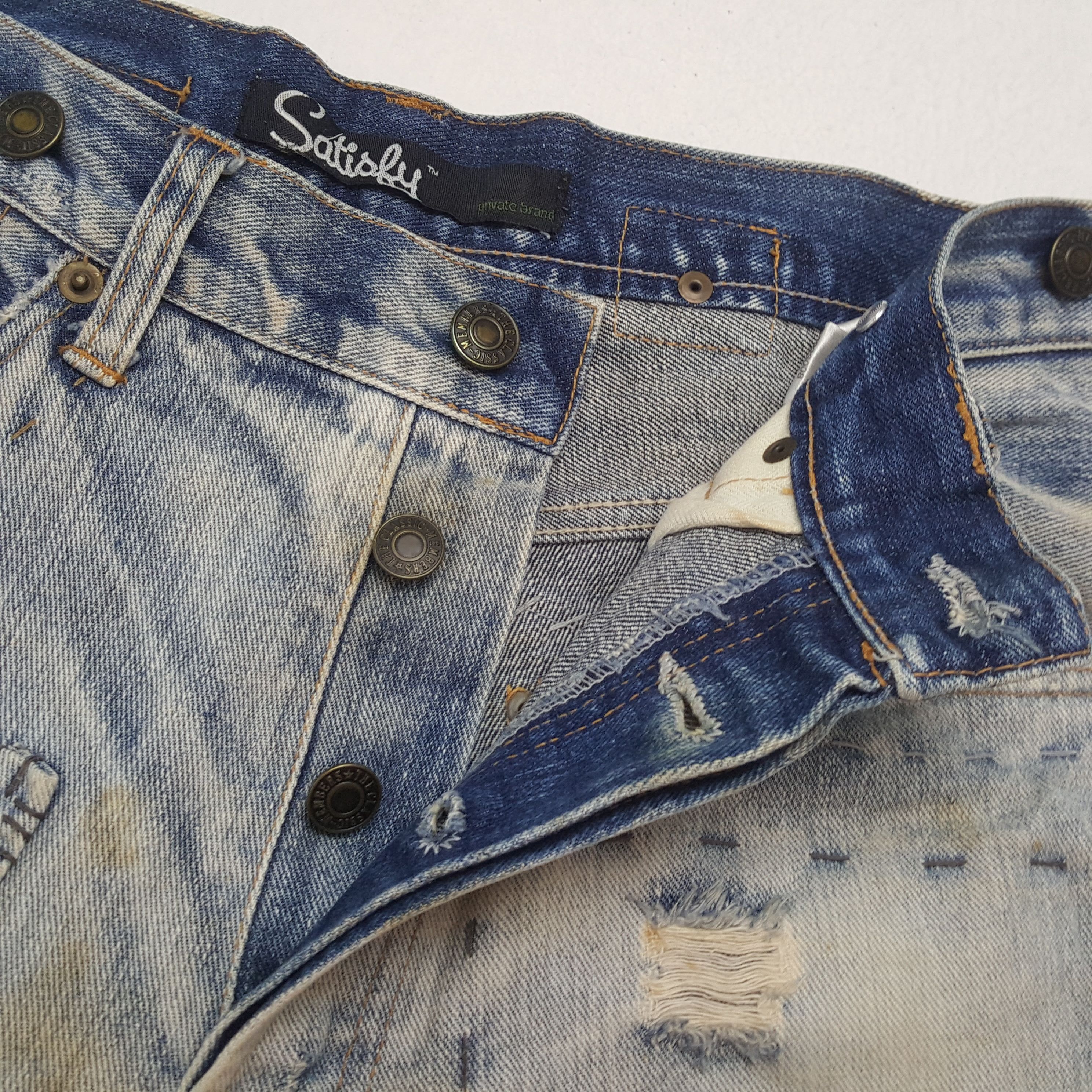 Satisfy × Vintage SATISFY Patchwork Style Fashion Rock Punk Design Jeans Size US 30 / EU 46 - 12 Thumbnail