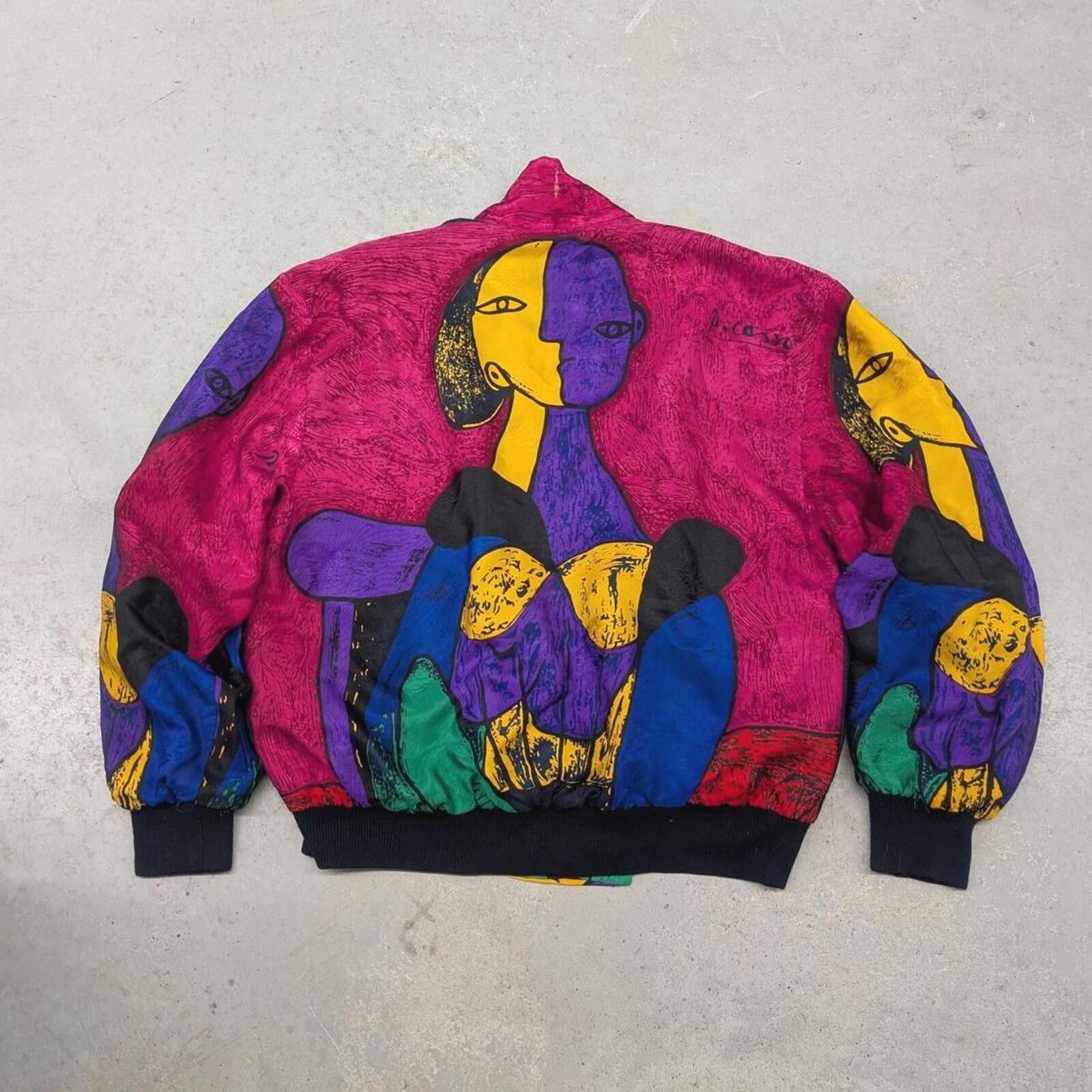 Vintage Rare Vintage 80s Pablo Picasso "Seated Woman" Silk Jacket Size M / US 6-8 / IT 42-44 - 1 Thumbnail