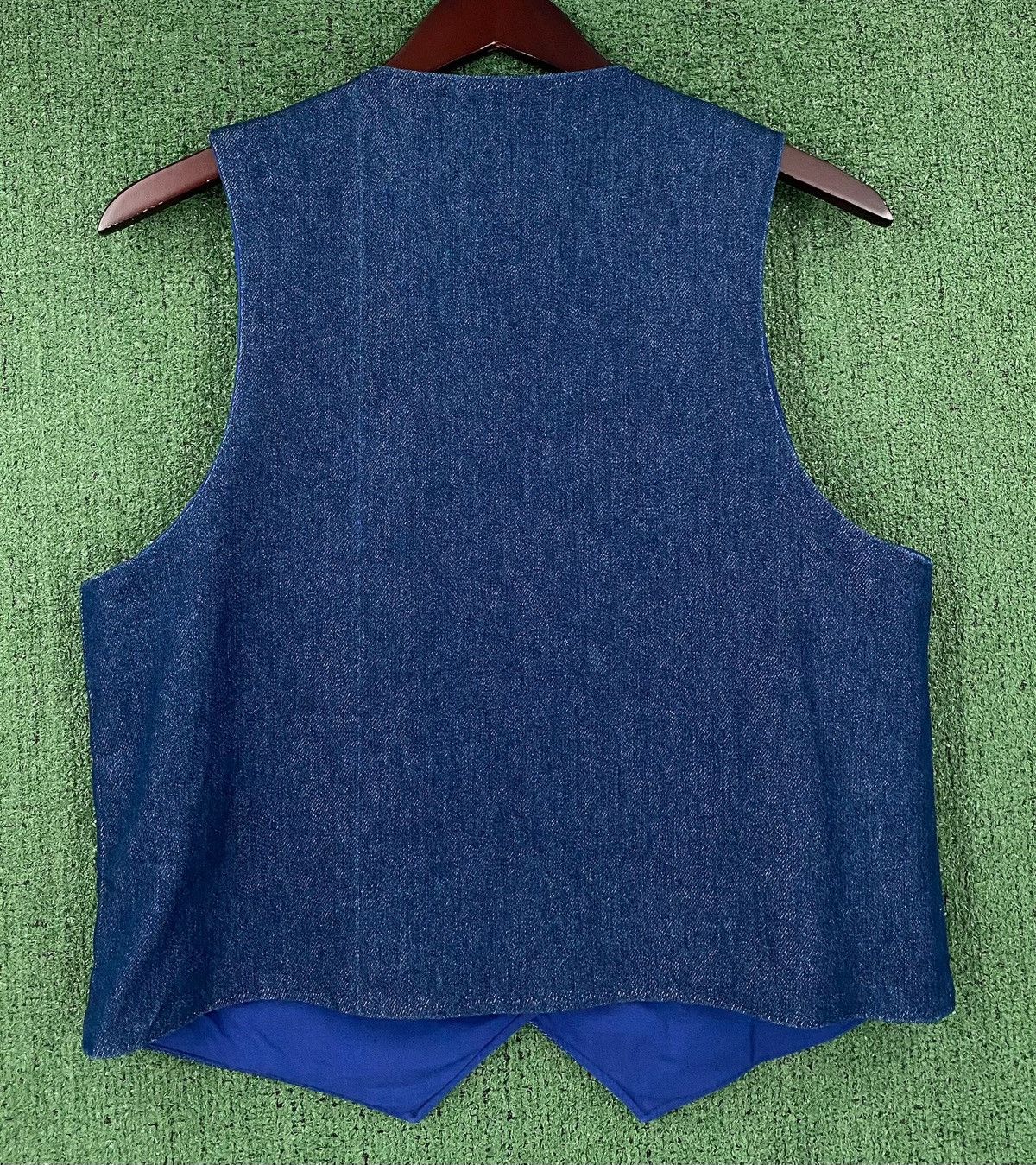 Vintage 90’s Handmade Lace Flowers Embellished Denim Vest Large Size L / US 10 / IT 46 - 7 Thumbnail