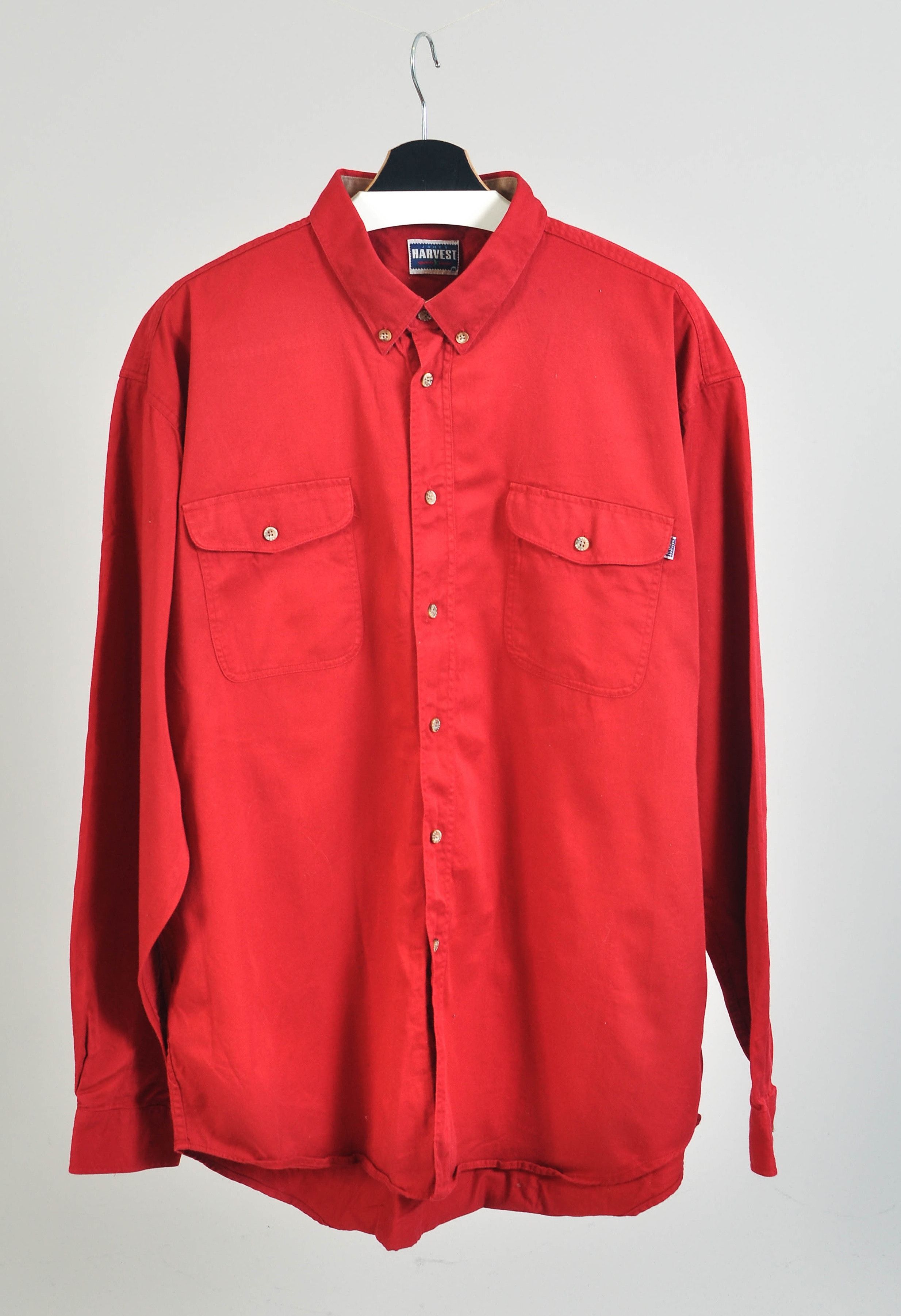 Vintage Vintage 90s James Harvest Red Shirt Size US XXL / EU 58 / 5 - 1 Thumbnail