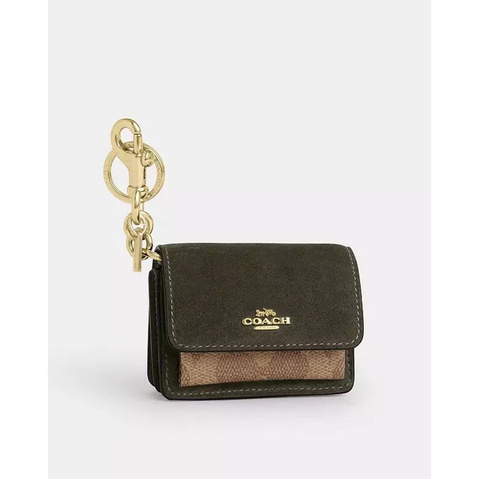 Coach NWT Coach Klare Bag Charm Canvas Army Green/Tan CCE81 Size ONE SIZE - 5 Thumbnail