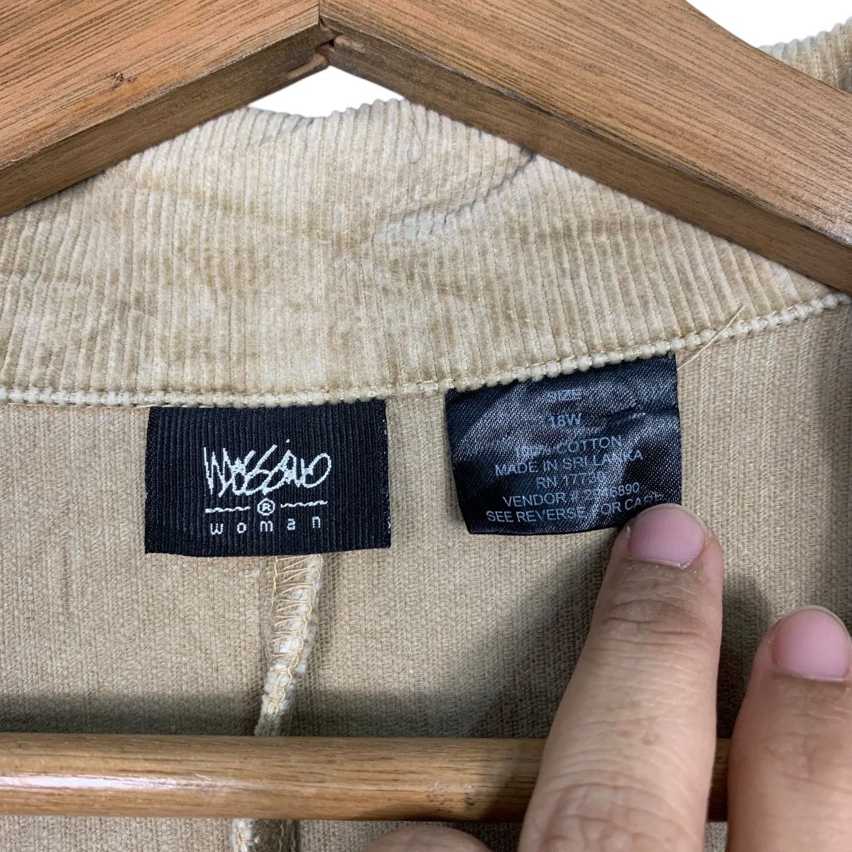 Japanese Brand MASSIMO Woman Corduroy Casual Jacket #2160-C95 Size XL / US 12-14 / IT 48-50 - 14 Thumbnail