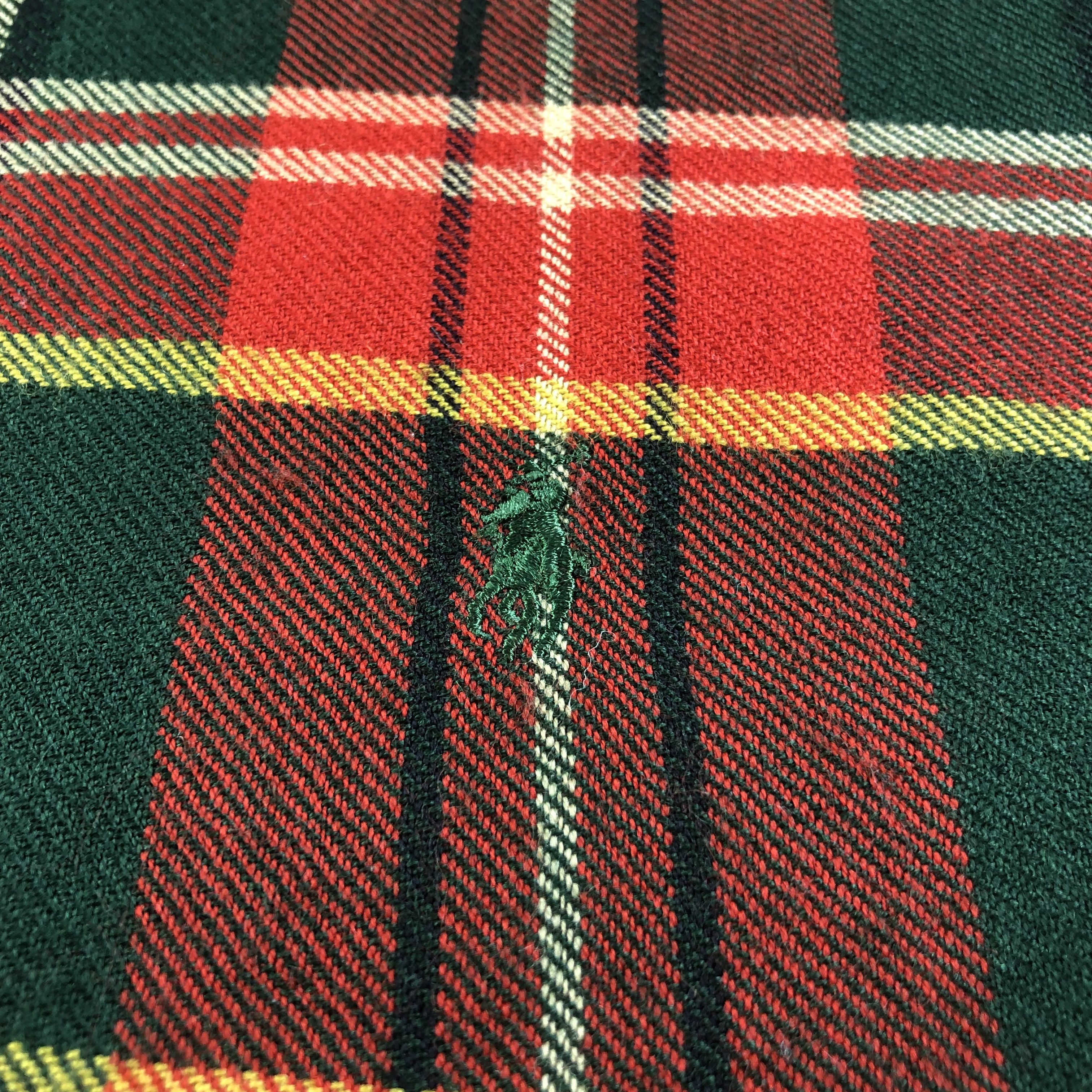Polo Ralph Lauren Polo Ralph Lauren Tartan Wool Scarf Muffler V1581 Size ONE SIZE - 4 Thumbnail